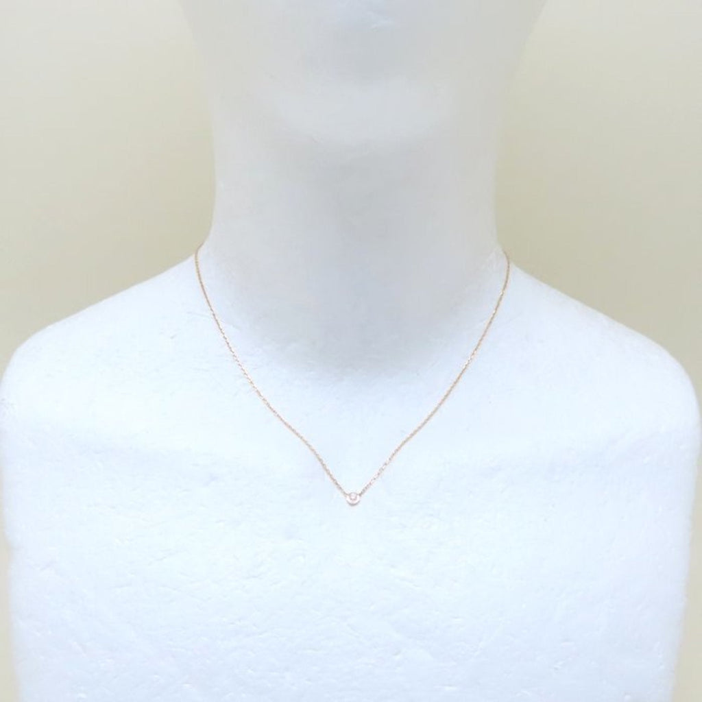 Pendant Necklace 18K Rose Gold with Diamond