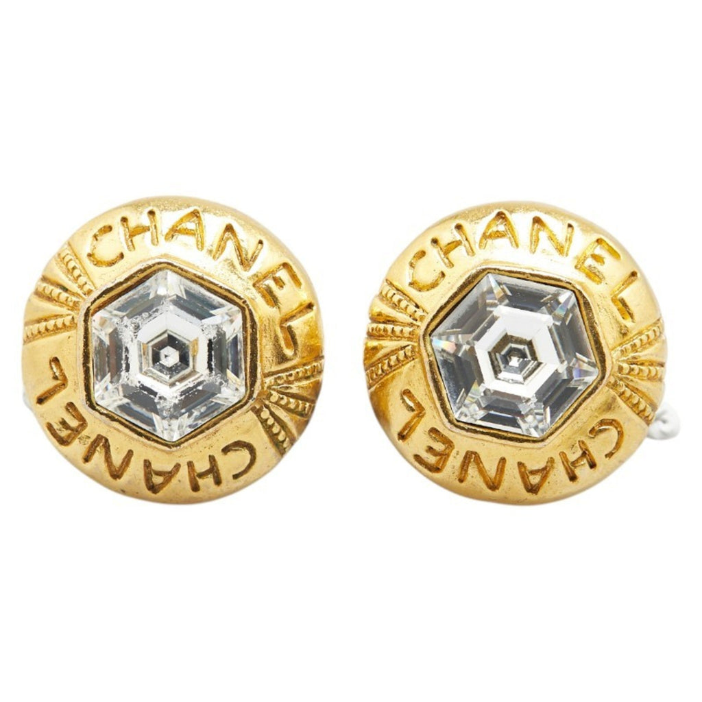 CC Logo Clip-On Earrings Metal Gold-Tone Metal