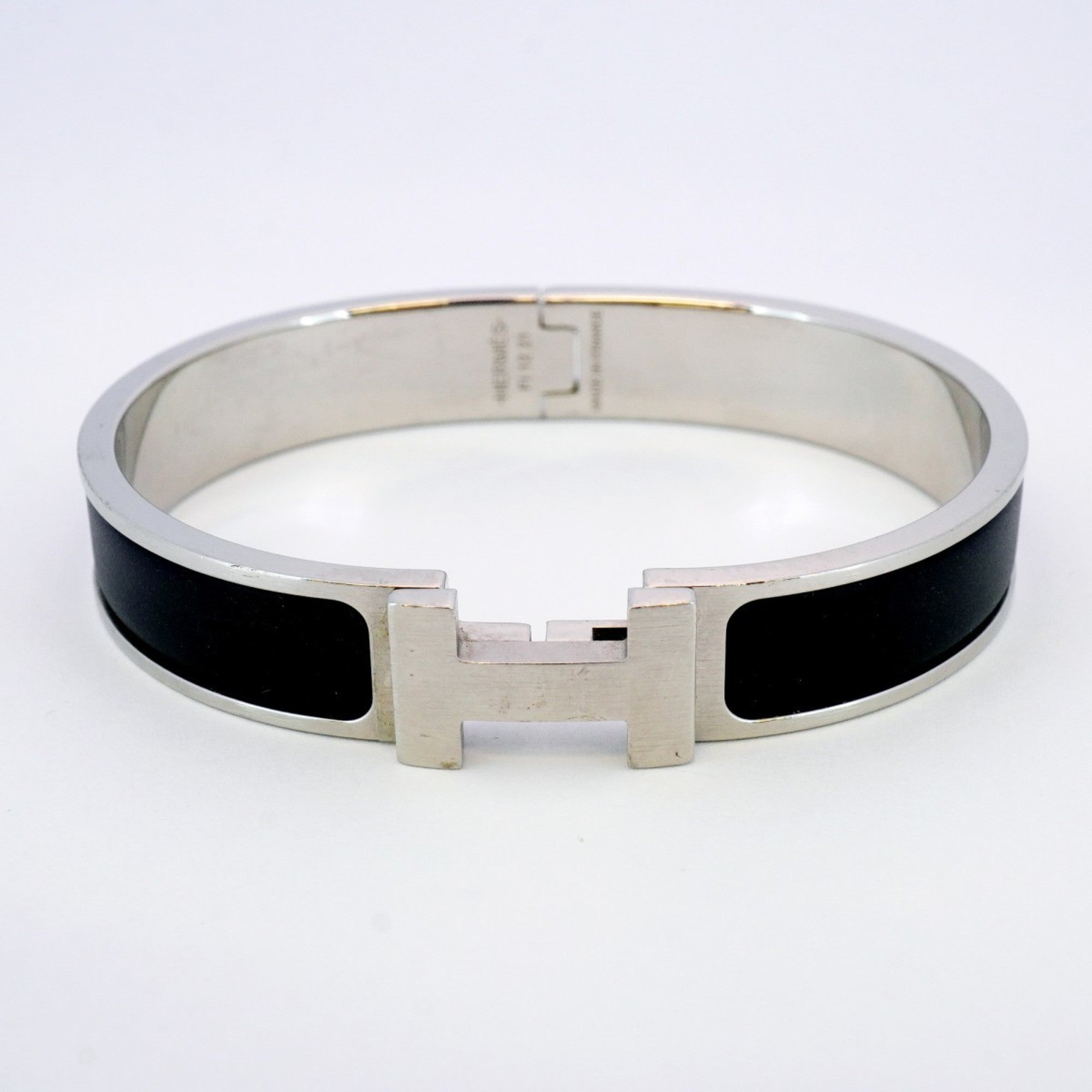 Click-Clack Bangle Metal Black and Silver Mini Bracelet