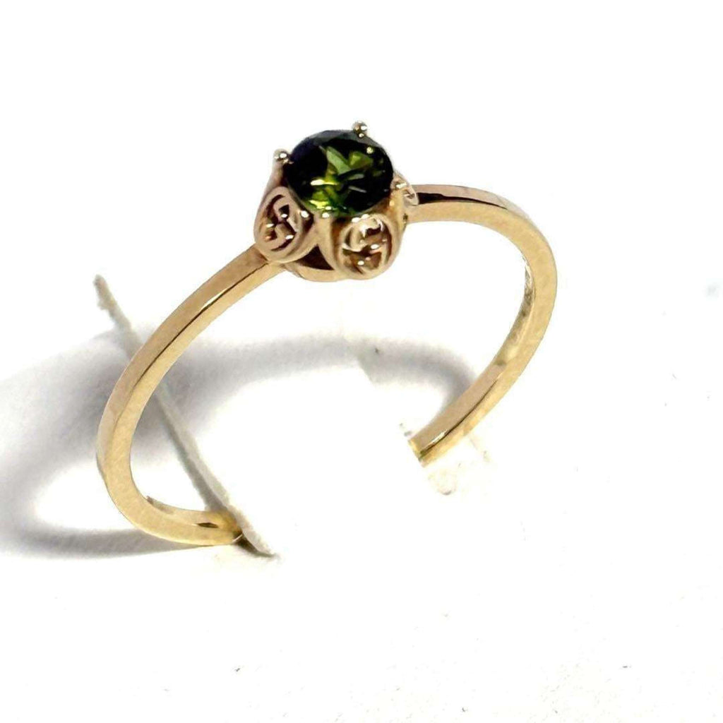 Interlocking G Ring 18K Yellow Gold with Tourmaline
