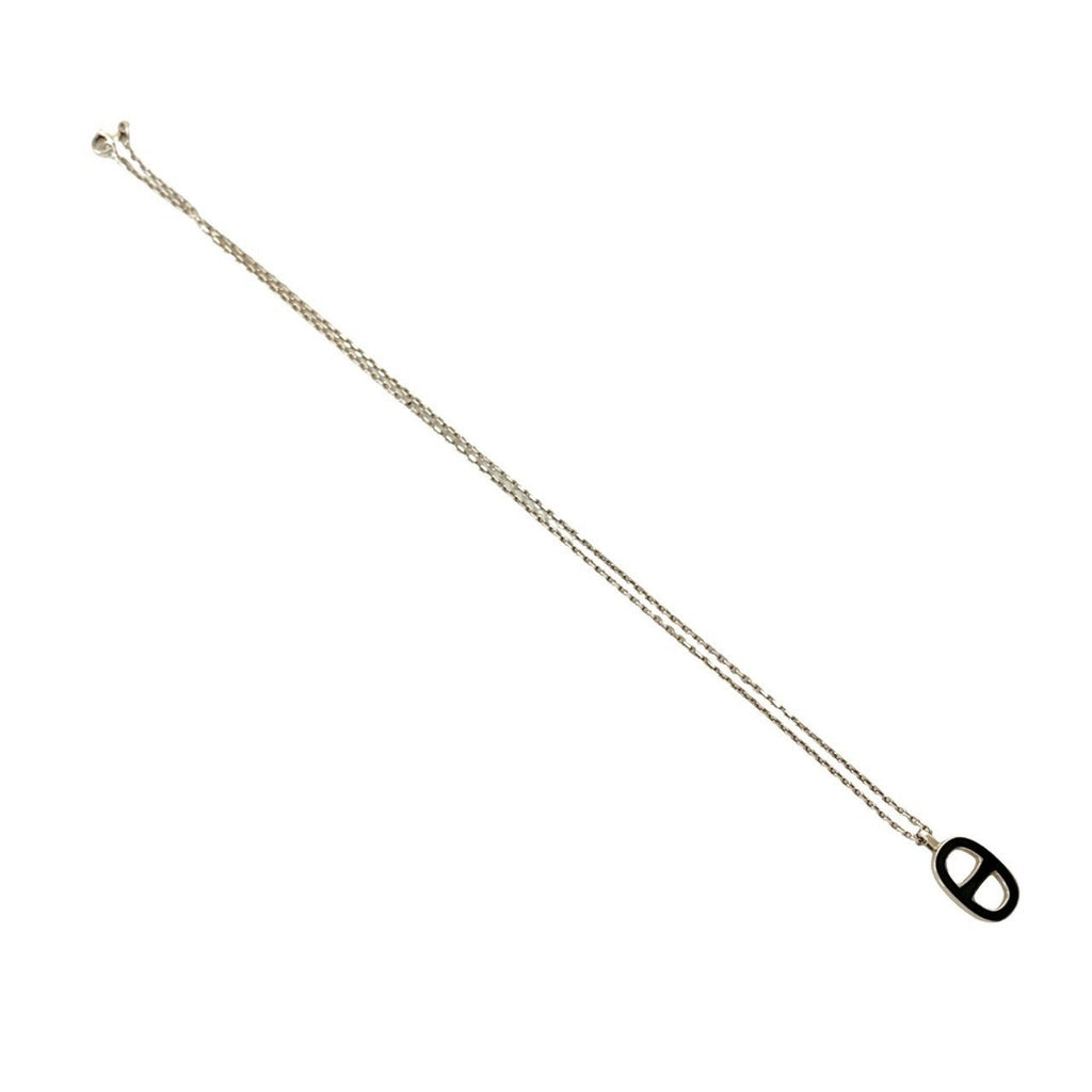 Pendant Necklace Metal Black and Silver