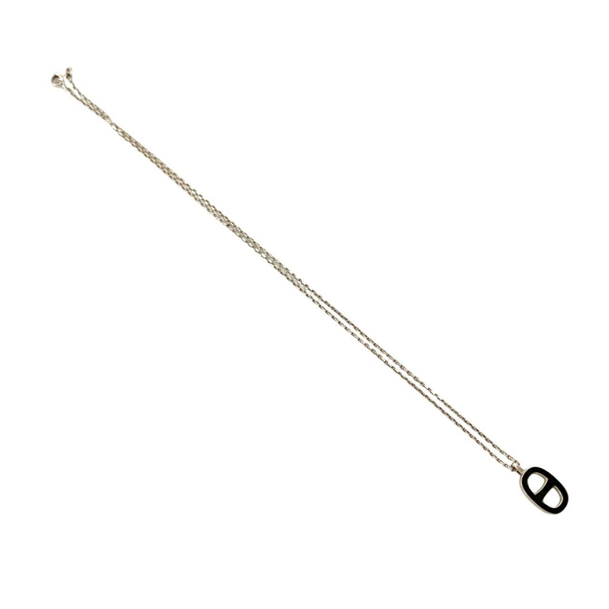 Pendant Necklace Metal Black and Silver