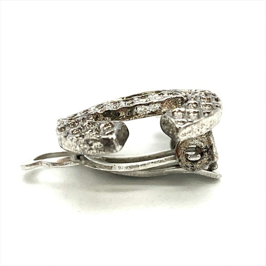 CC Logo Clip-On Earrings Silver-Tone Metal Silver-Tone Metal