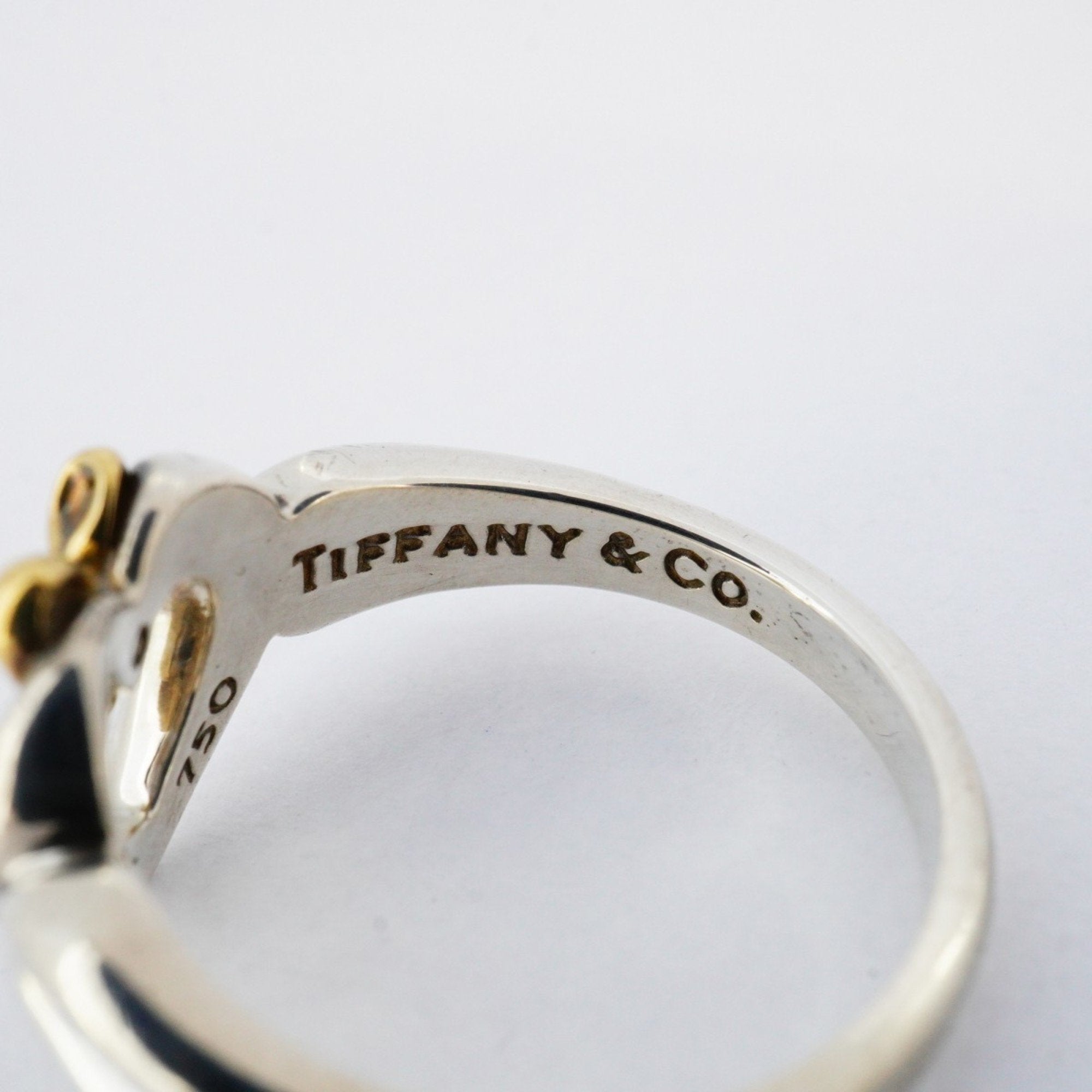 Ribbon Heart Ring 18K Yellow Gold and Sterling Silver