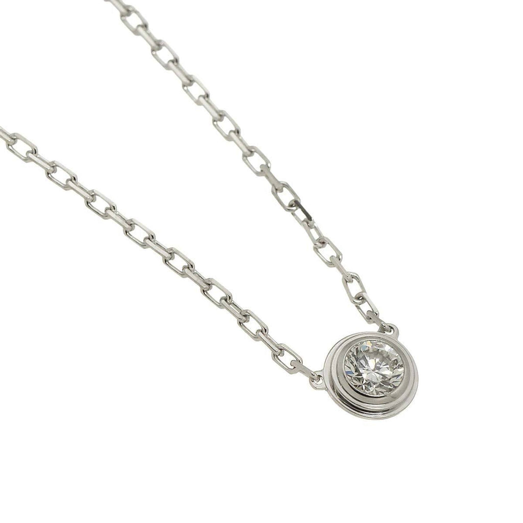 Pendant Necklace 18K White Gold Large With Diamond