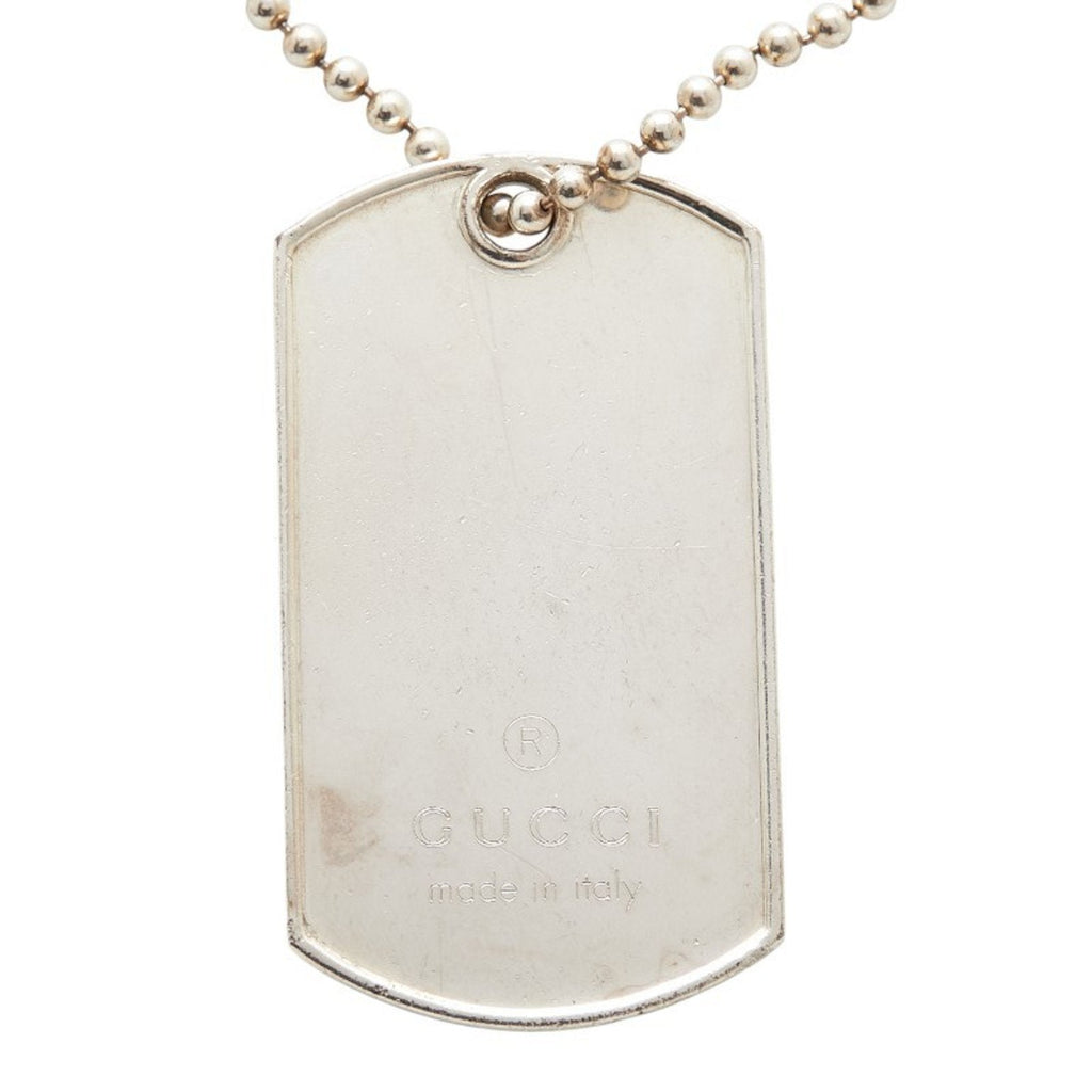 Dog Tag ID Pendant Necklace Sterling Silver