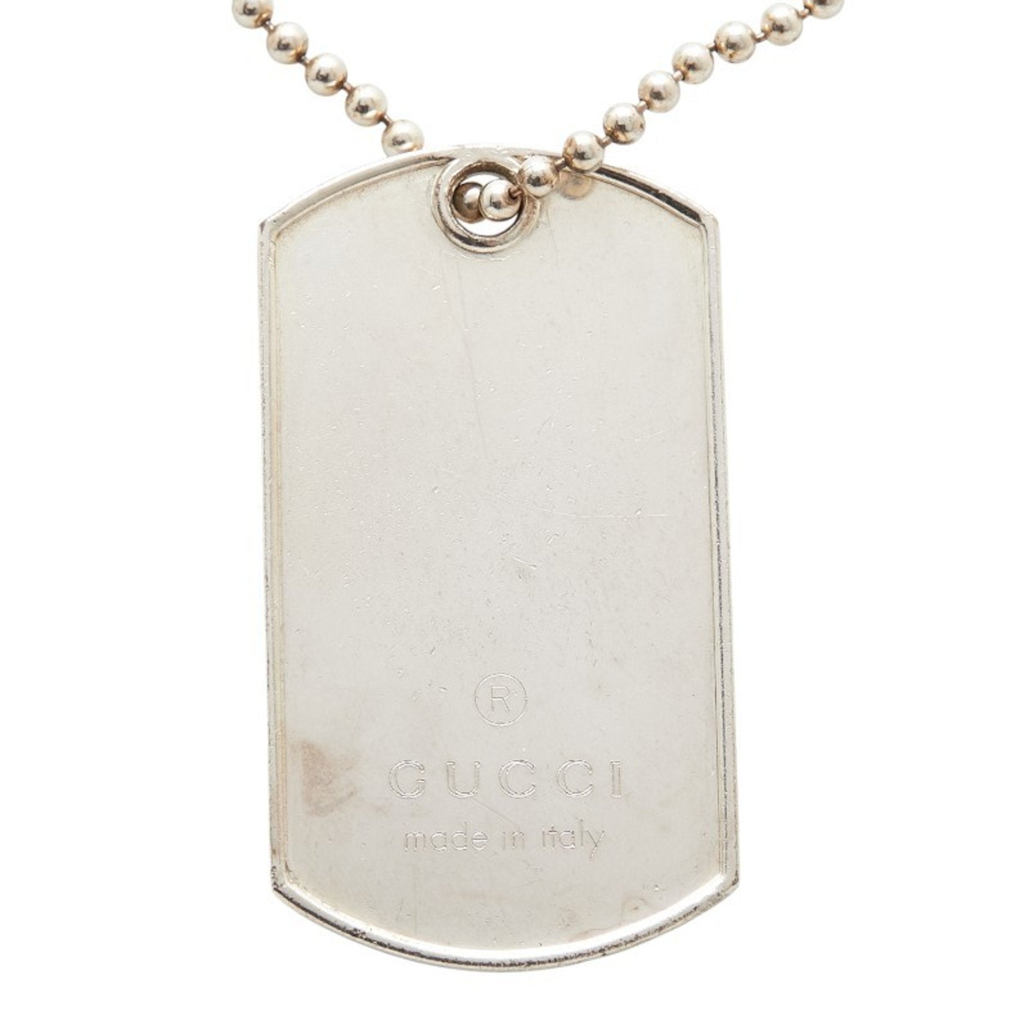 Dog Tag ID Pendant Necklace Sterling Silver