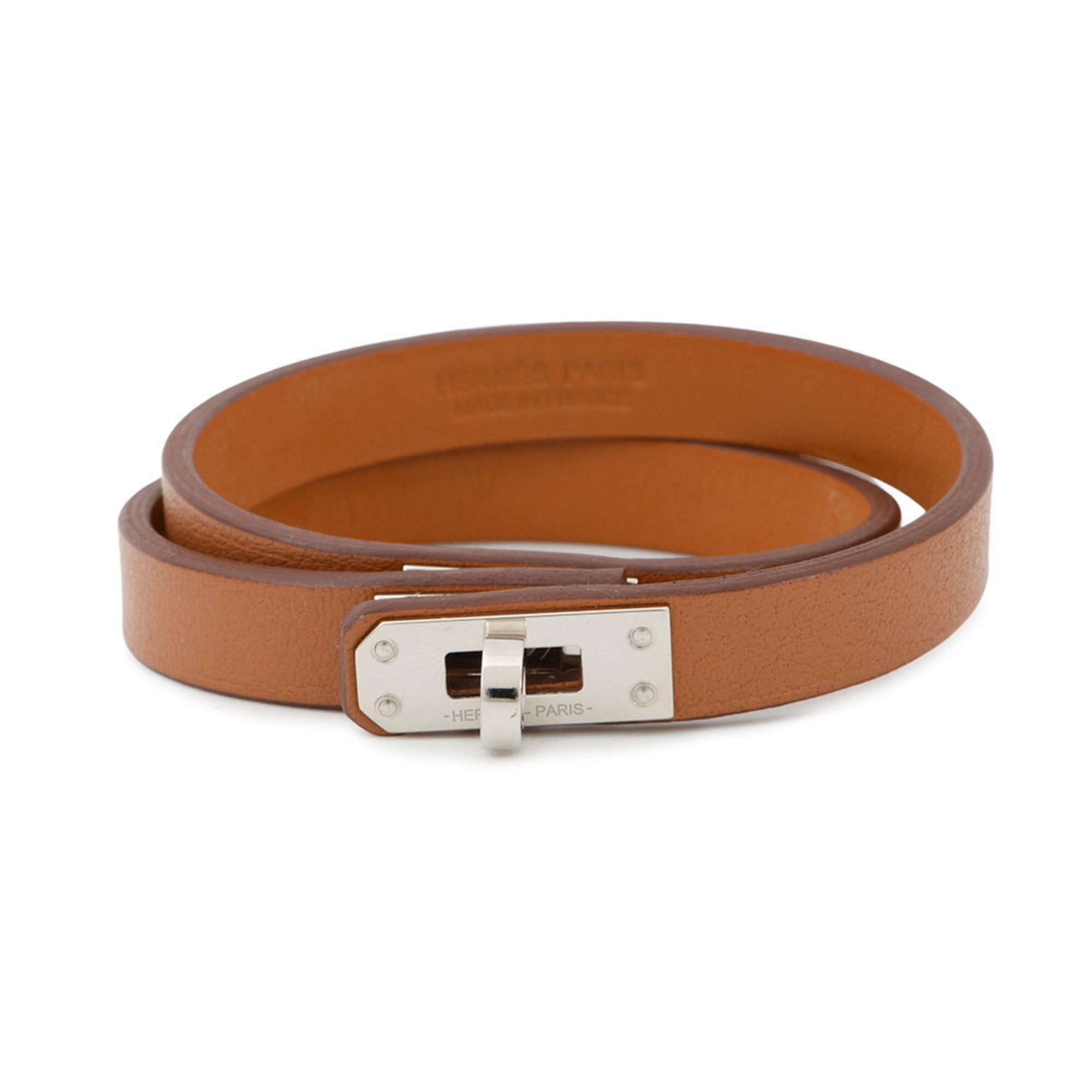 Kelly Double Tour Bracelet Swift Leather Gold