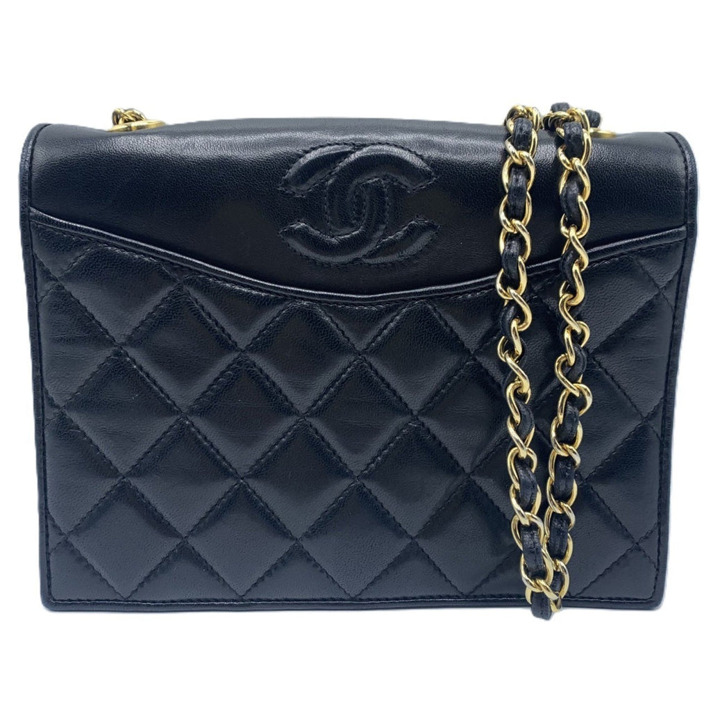 Vintage CC Full Flap Bag Quilted Lambskin Small
