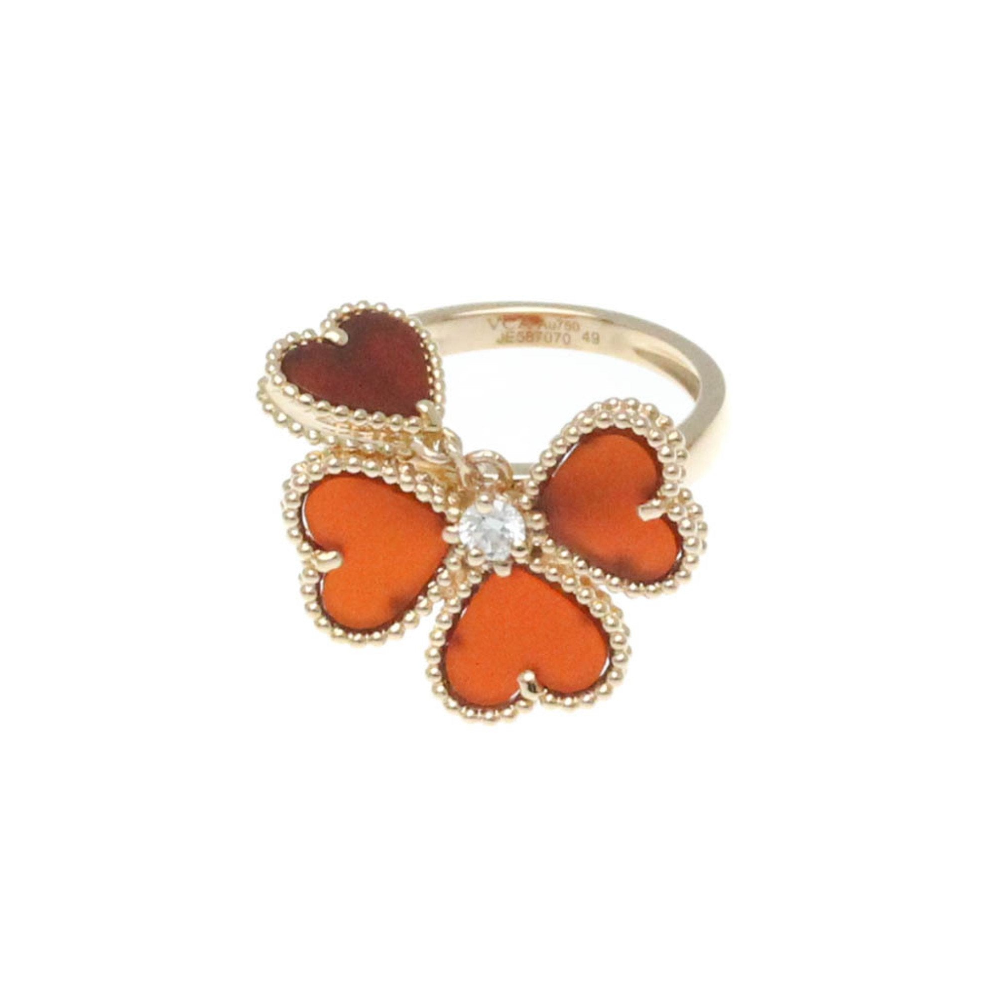Sweet Alhambra Ring 18K Rose Gold and Carnelian