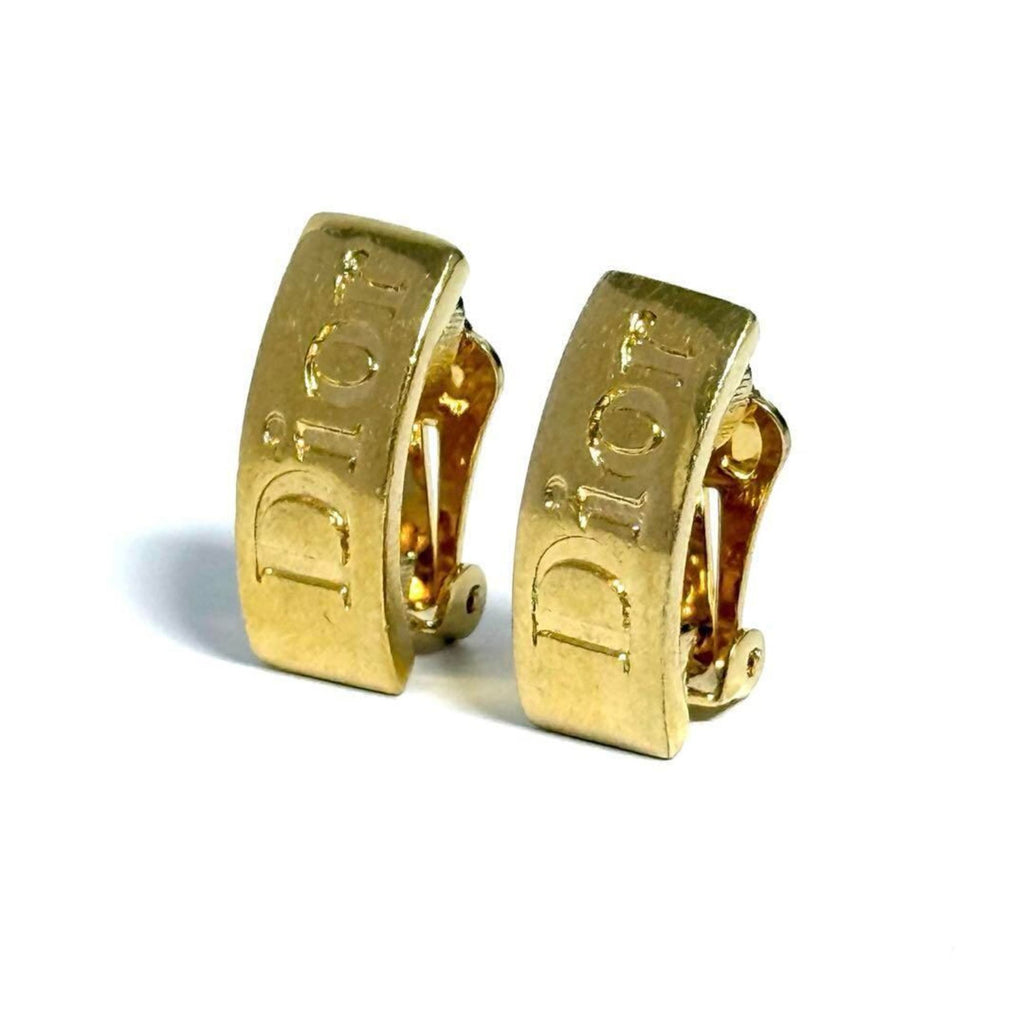 Earrings Logo Gold-Tone Metal
