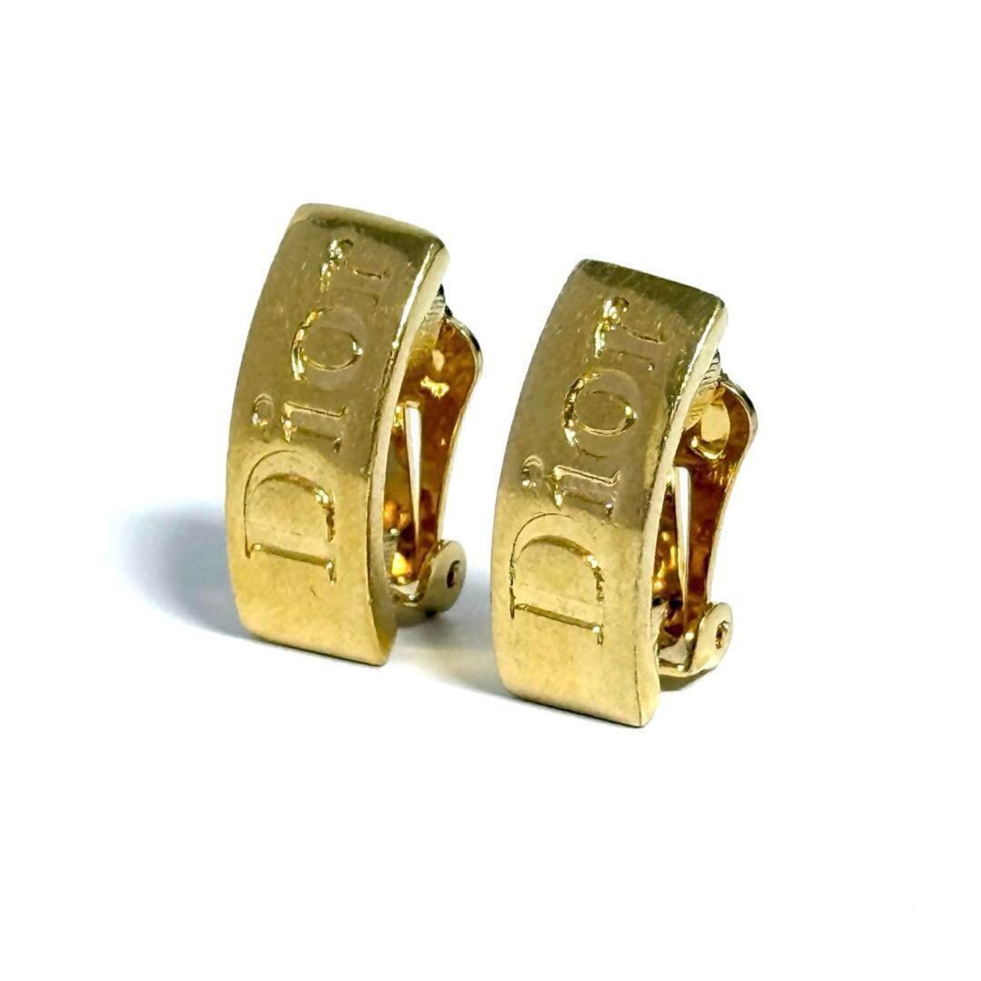 Earrings Logo Gold-Tone Metal