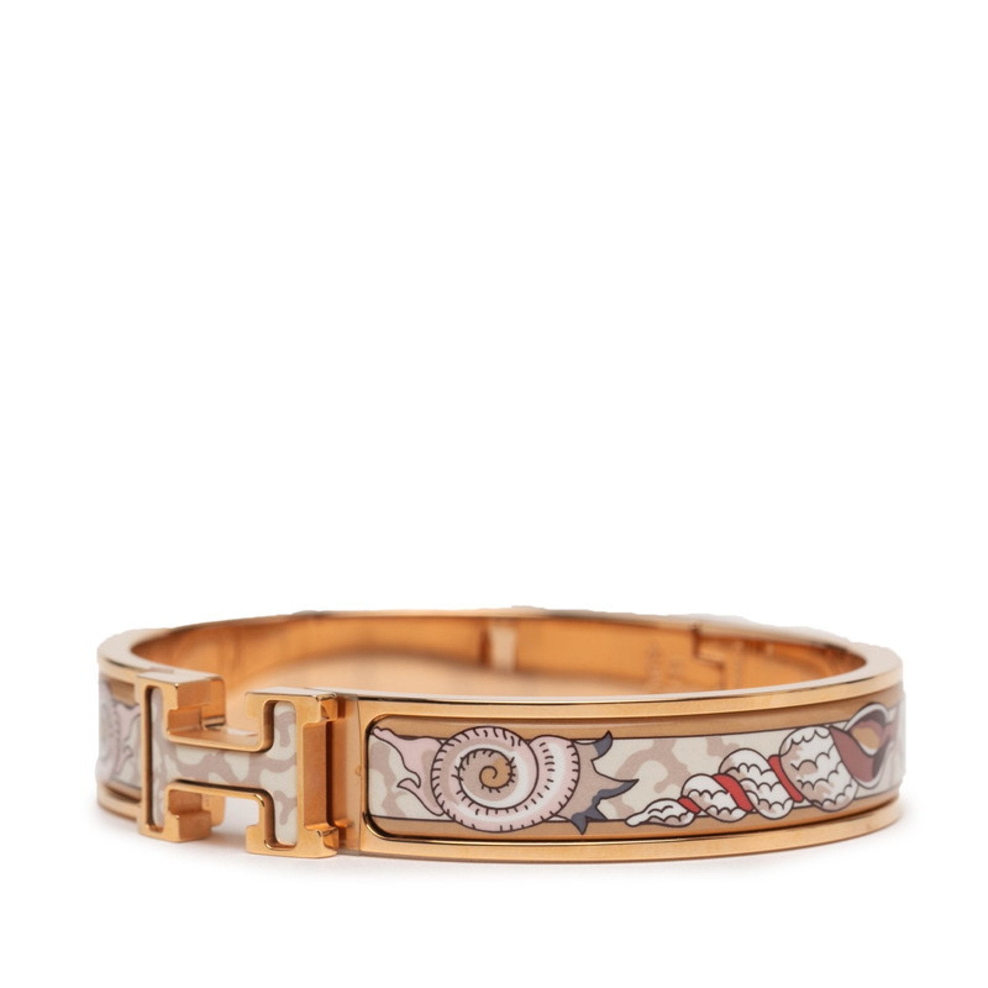 H Motif Bangle Pink Gold White and Multi-Color Plating Bracelet