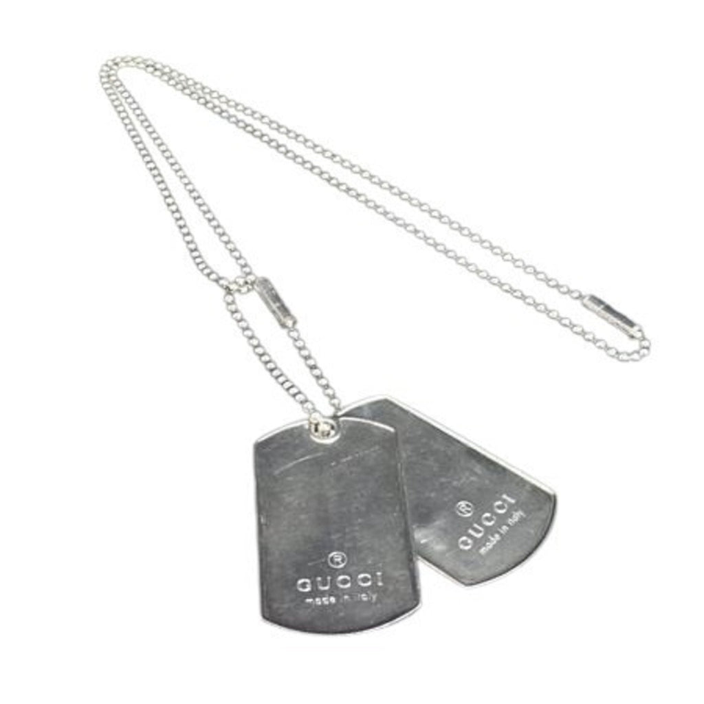 Dog Tag Pendant Necklace Sterling Silver
