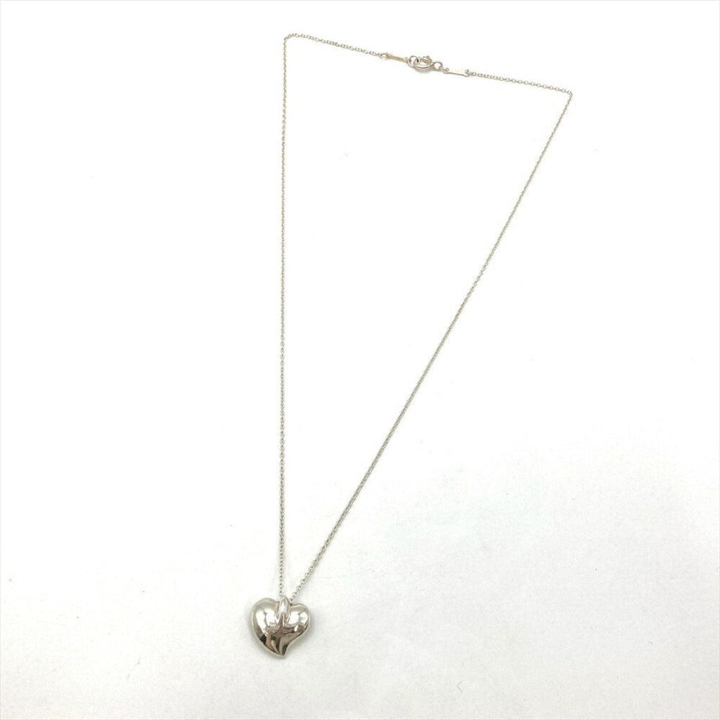 Full Heart Pendant Necklace Sterling Silver Silver Leaf