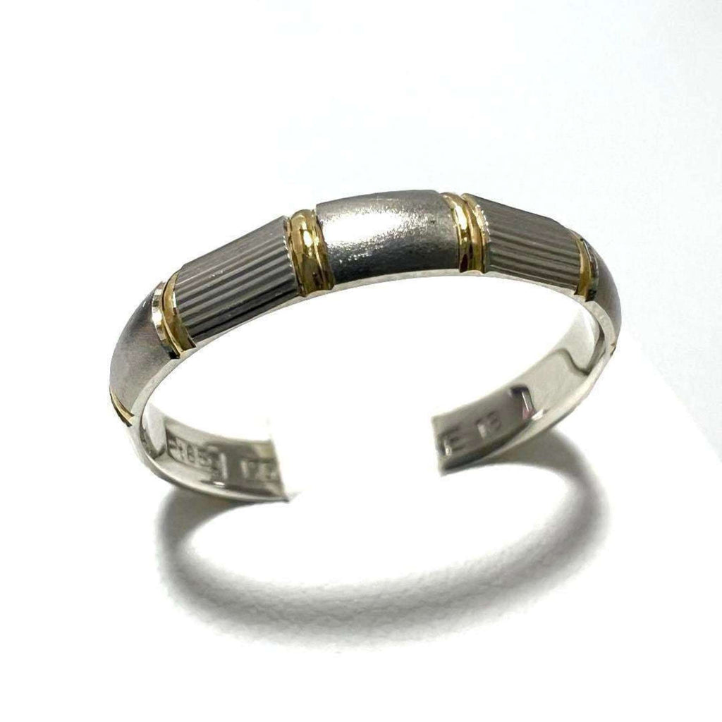 Band Ring Platinum and 18K Yellow Gold