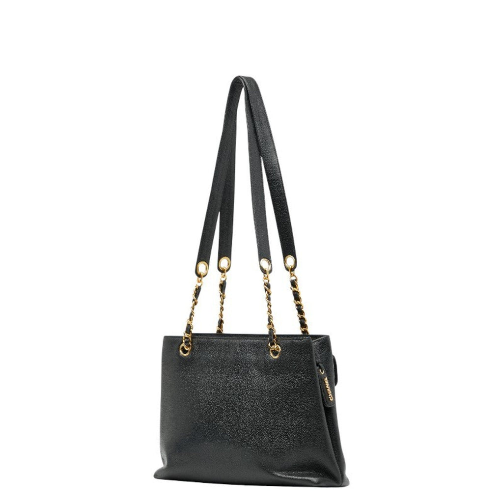 Vintage Front Pocket Tote Caviar Small