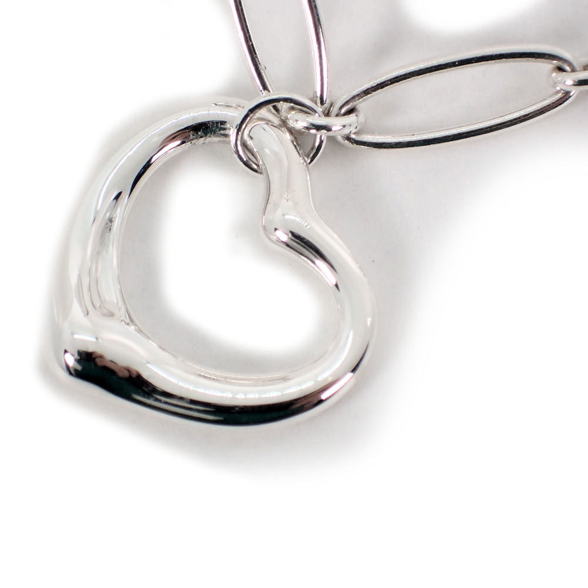 Heart Oval Link Chain Bracelet Sterling Silver