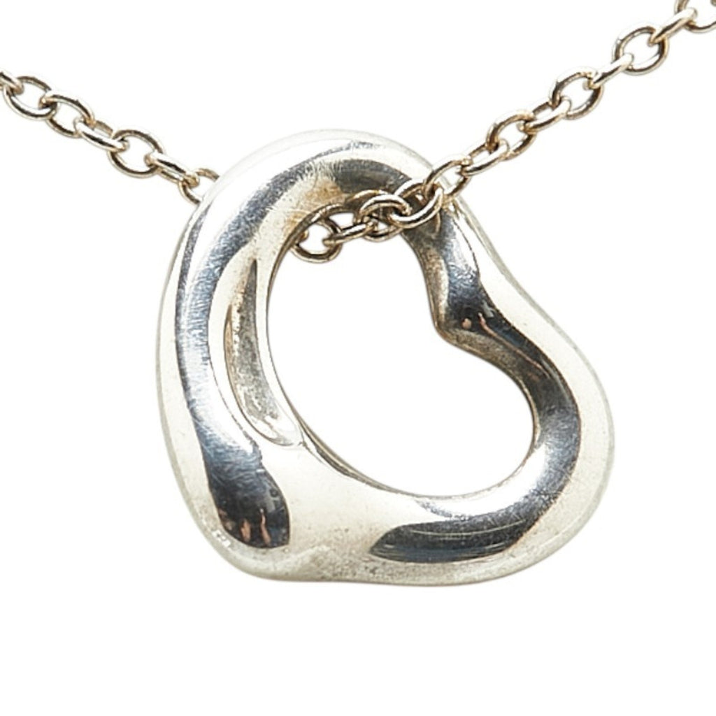 Open Heart Pendant Necklace Sterling Silver 11mm