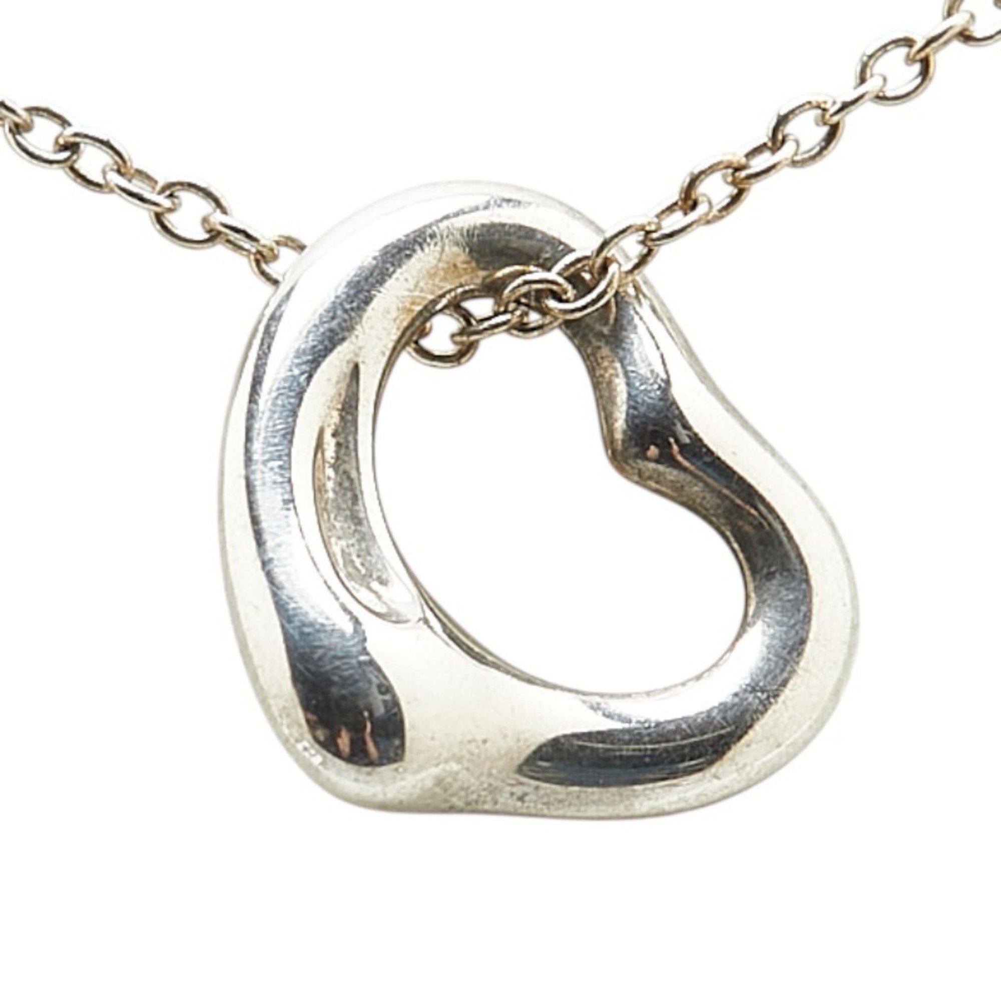 Open Heart Pendant Necklace Sterling Silver 11mm