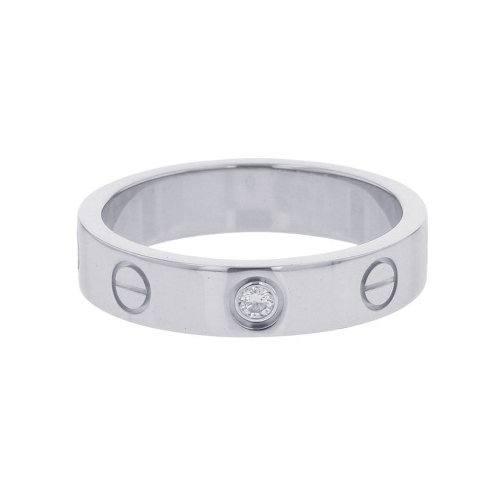 Love Ring 18K White Gold with Diamond