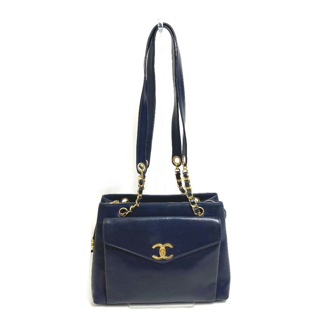 Vintage Front Pocket Tote Caviar Small