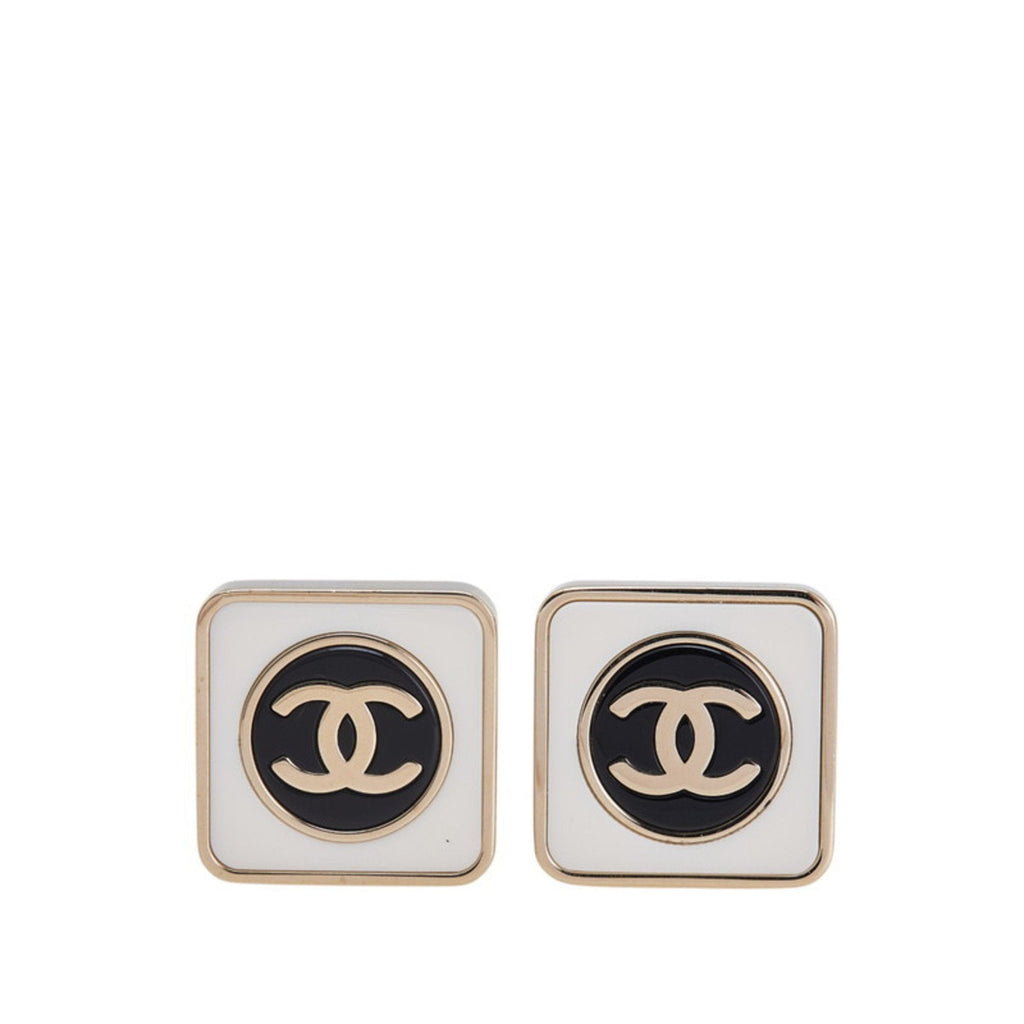 CC Logo Stud Earrings Gold-Tone Metal Gold-Tone Metal