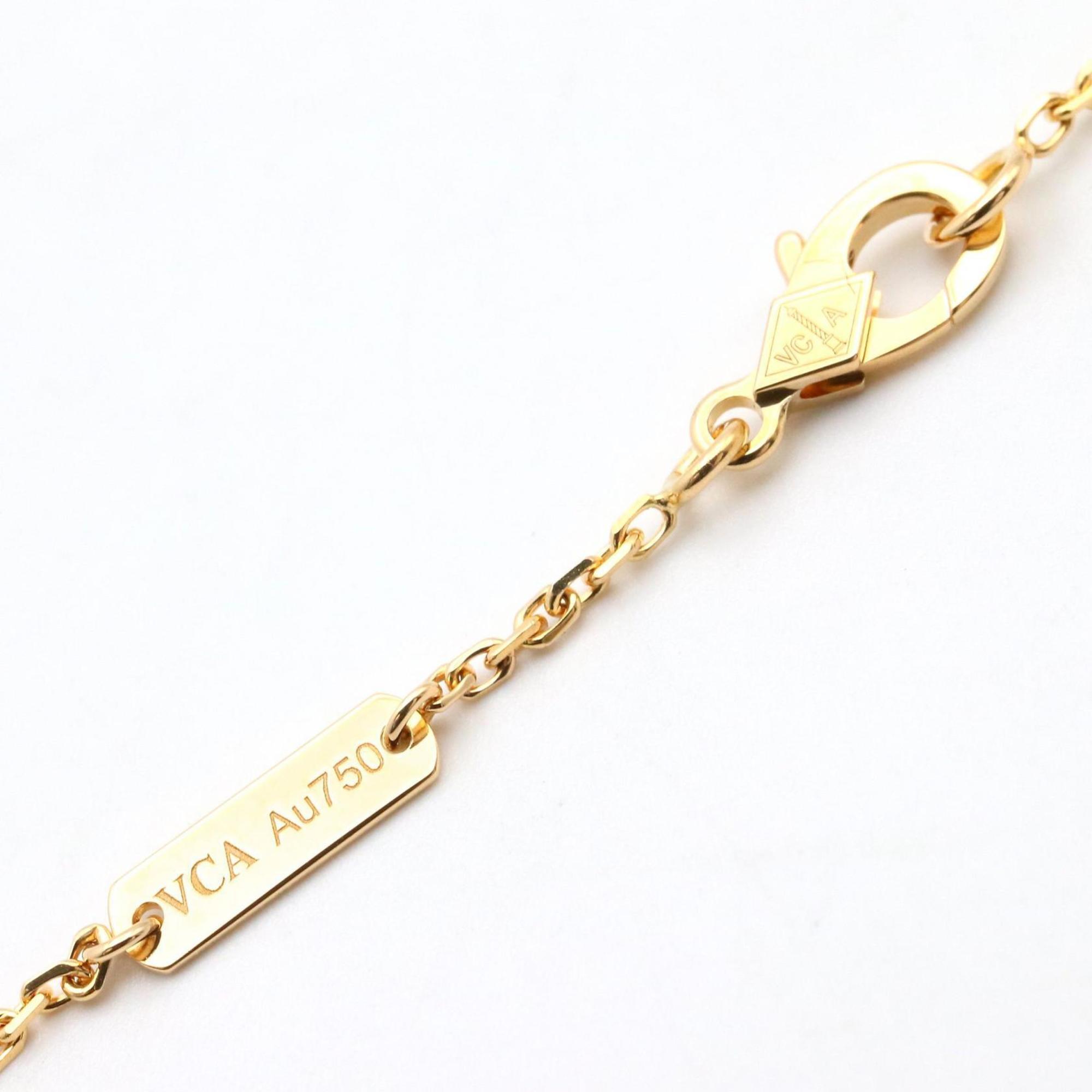Vintage Alhambra Pendant Necklace 18K Yellow Gold and Onyx