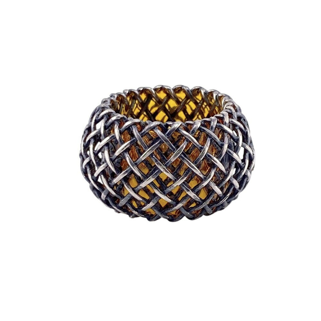 Intrecciato One Band Ring Sterling Silver