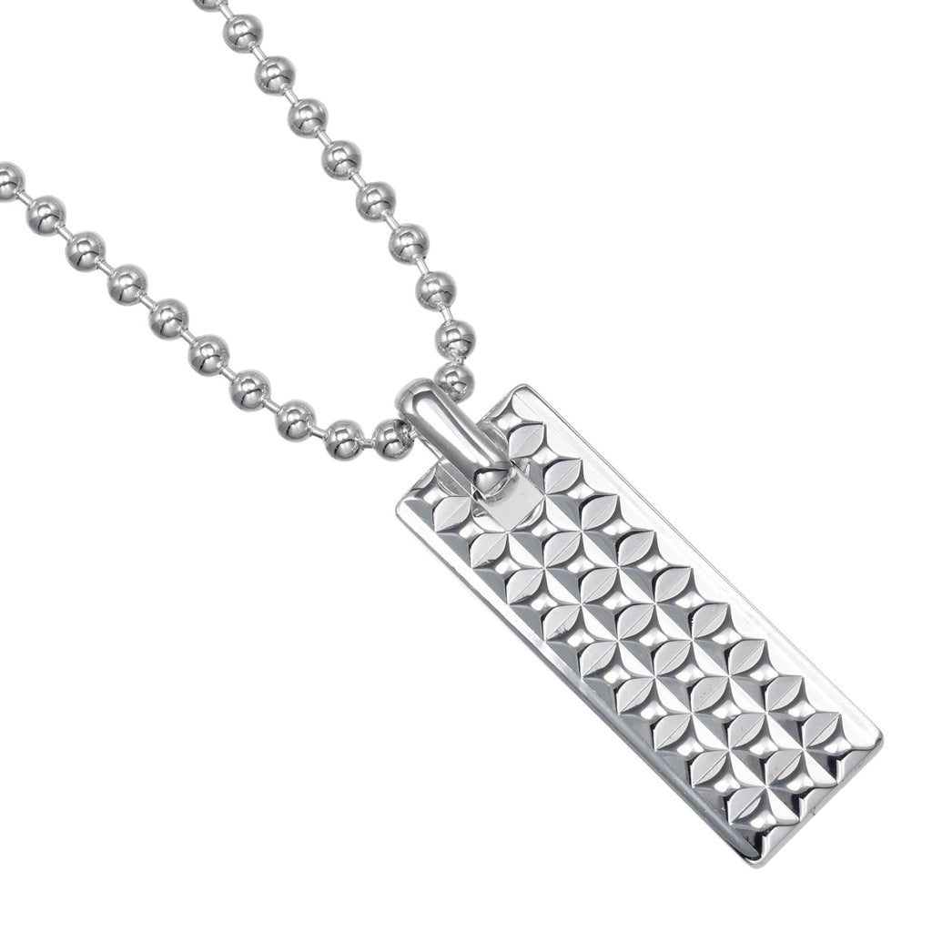 Square Stud Pendant Necklace Sterling Silver
