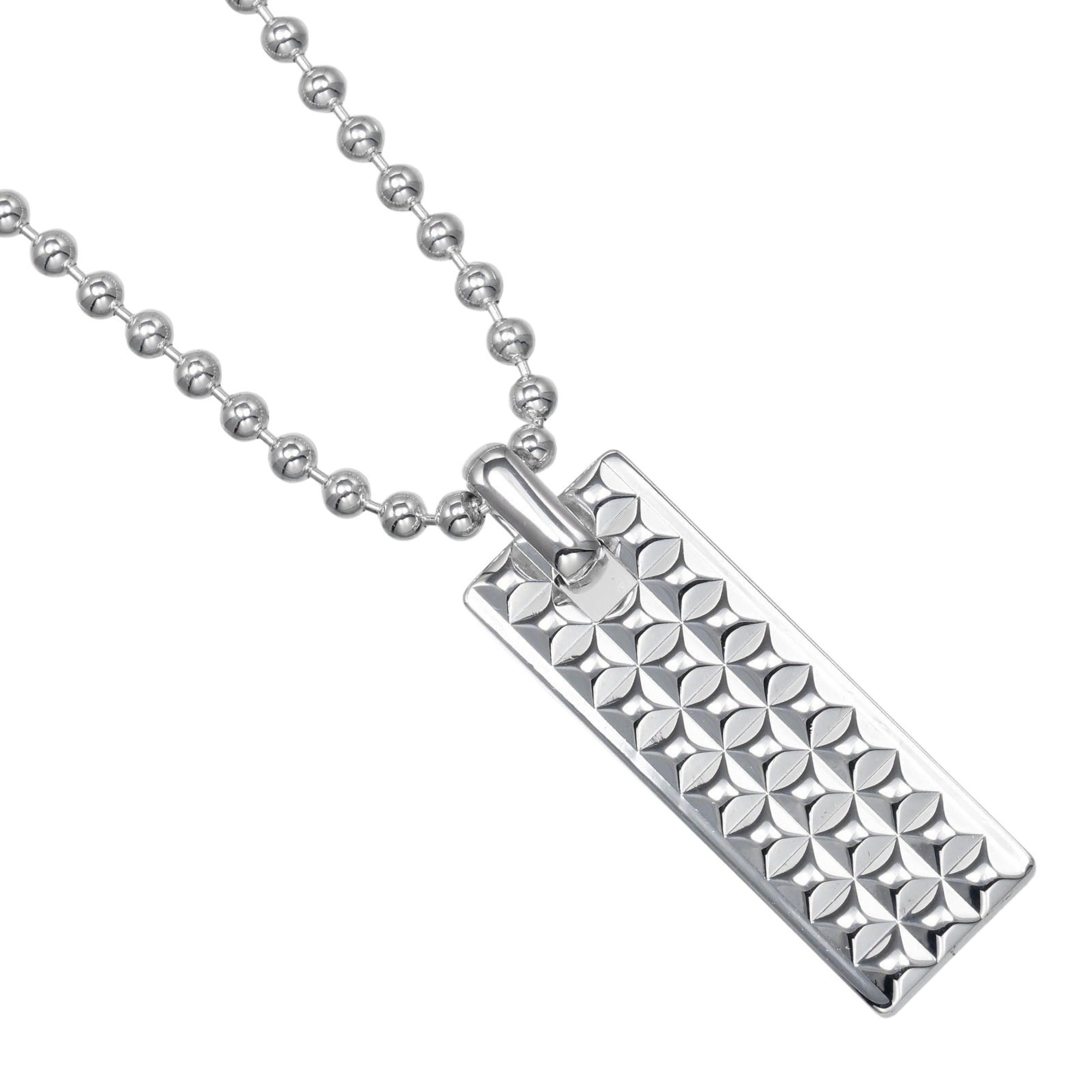 Square Stud Pendant Necklace Sterling Silver