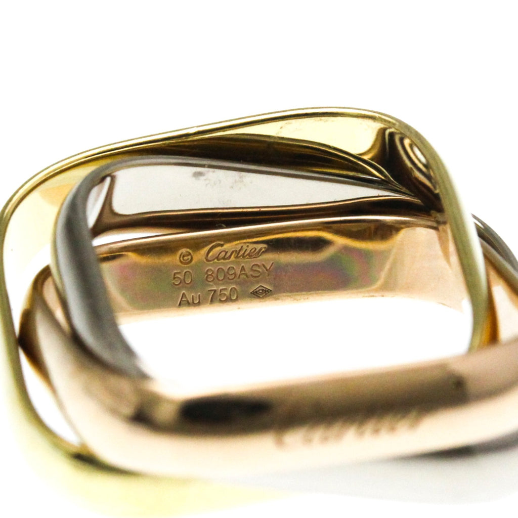 Vendome Louis Cartier Band Ring 18K Tricolor Gold