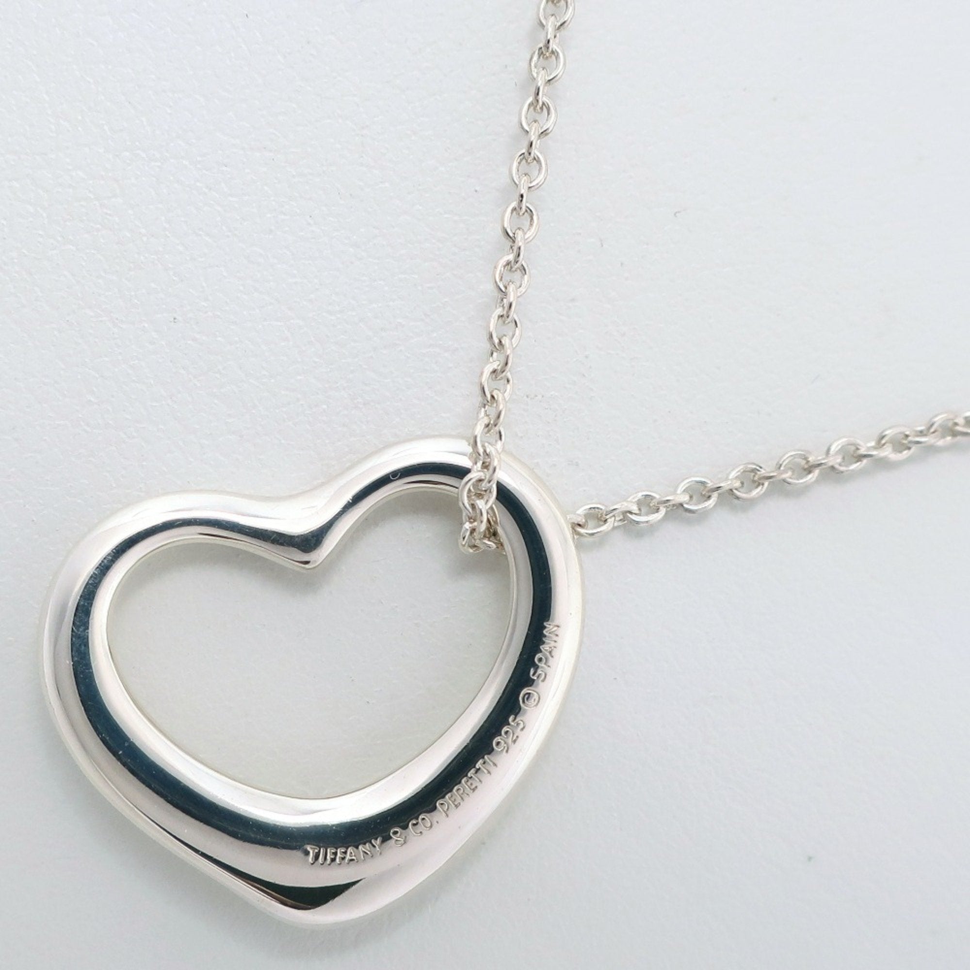 Open Heart Pendant Necklace Sterling Silver 20mm