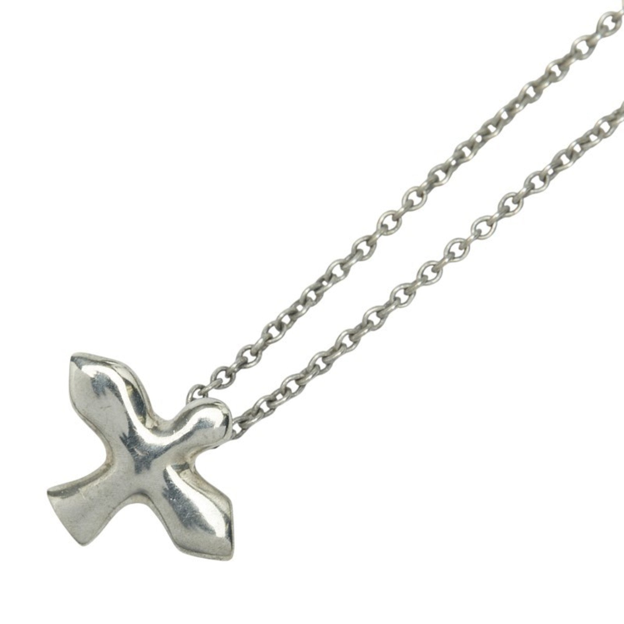 Bird Cross Pendant Necklace Sterling Silver
