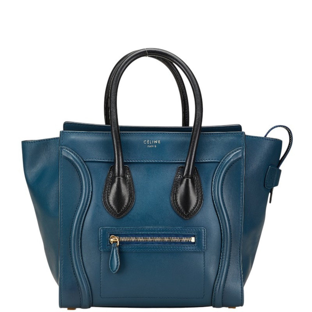 Bicolor Luggage Bag Leather Micro
