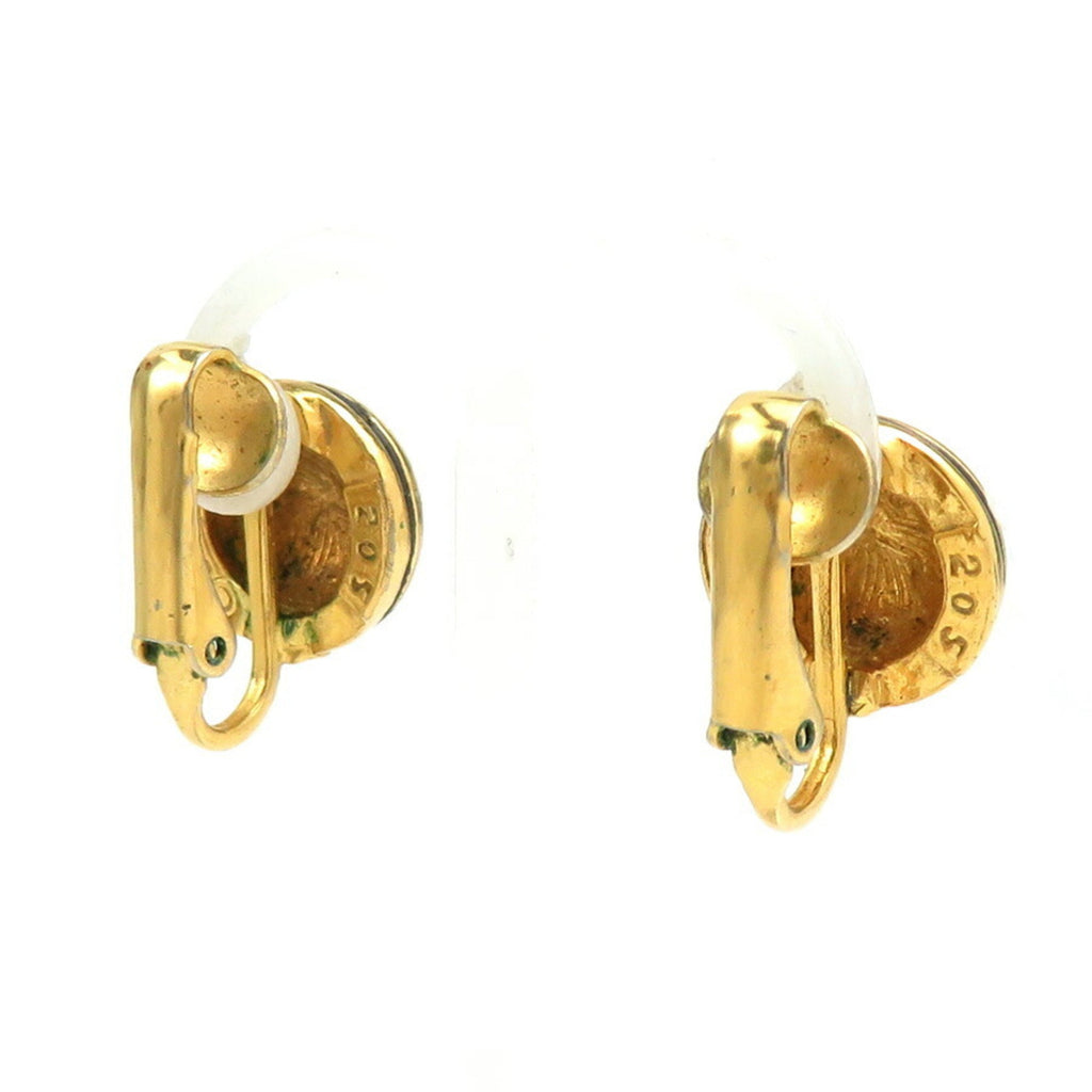 CC Logo Clip-On Earrings Gold-Tone Metal Gold-Tone Metal