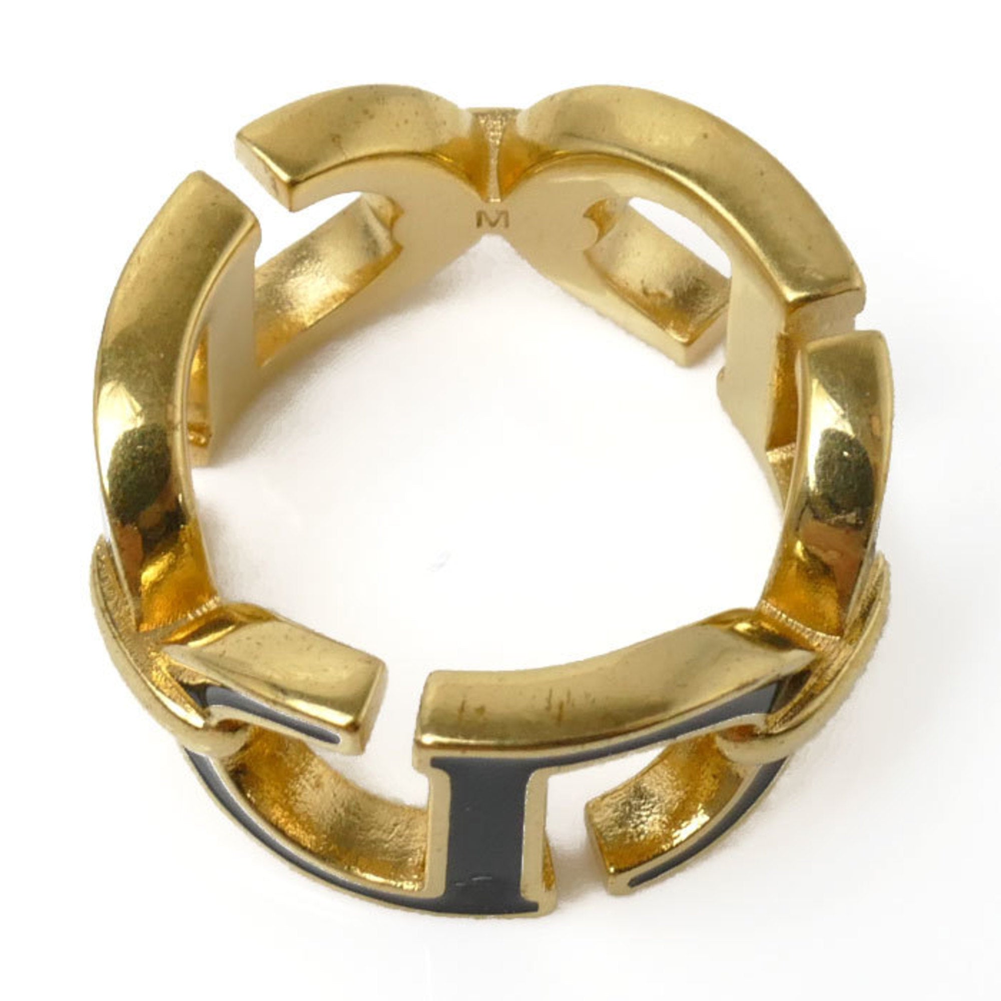 Band Ring Lacquer and Metal Black and Gold
