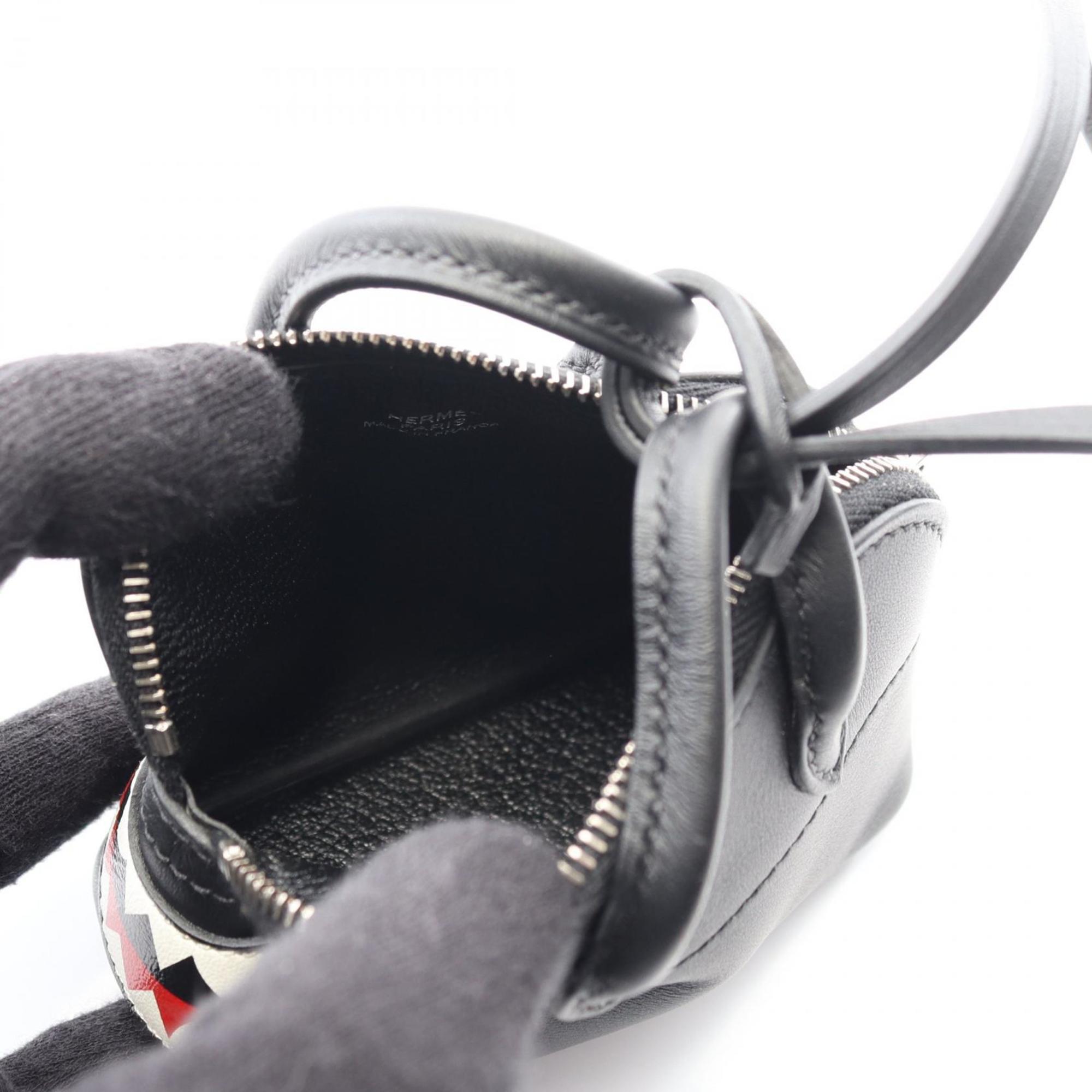 Charm Swift Leather Black Handbag Charm