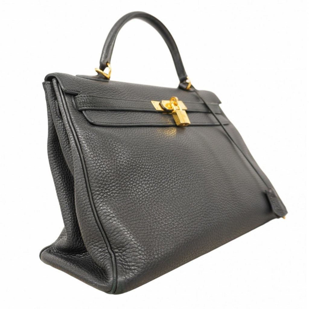 Kelly Handbag Black Togo with Gold Hardware 35