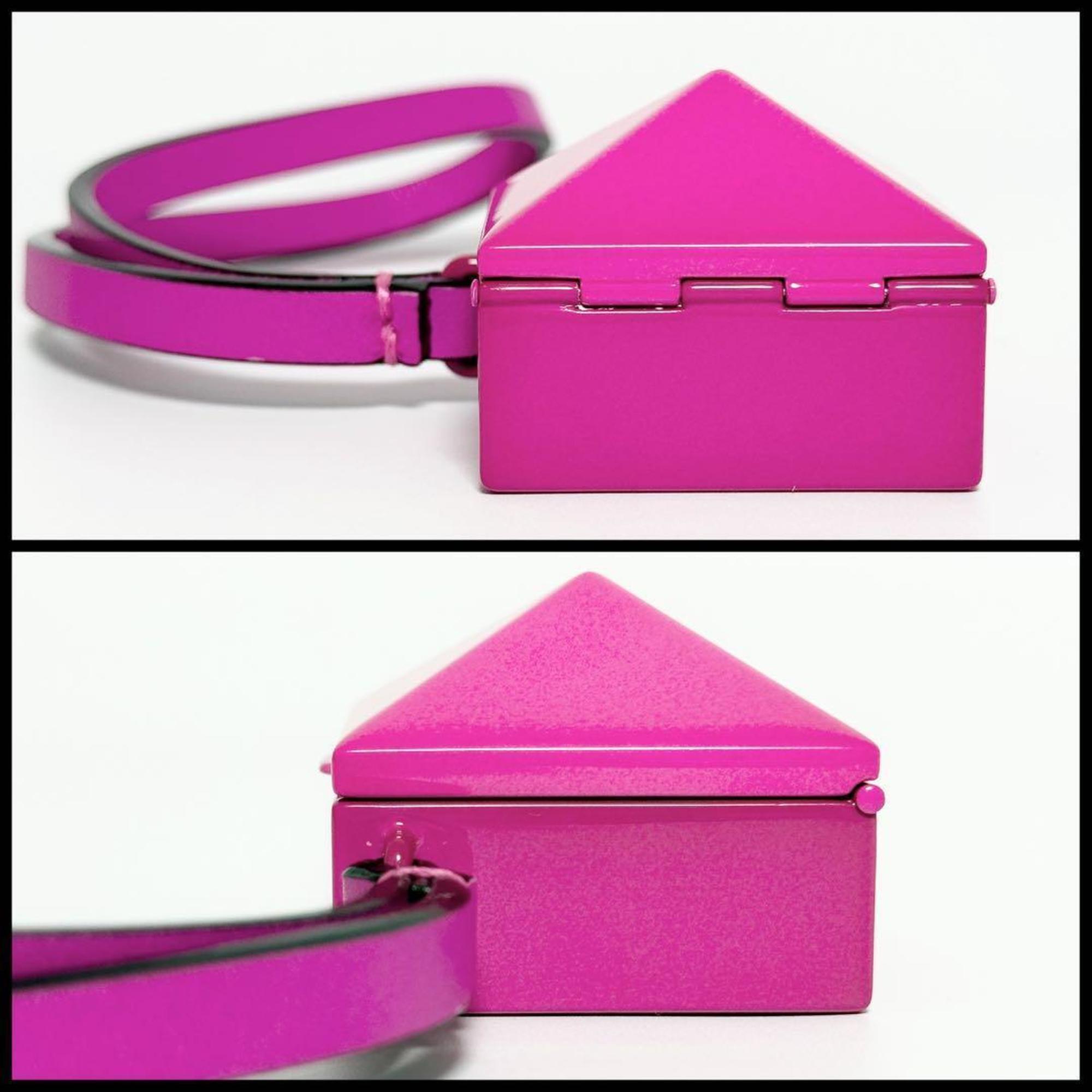 Charm Leather and Metal Rock Studs Mirror Handbag Charm