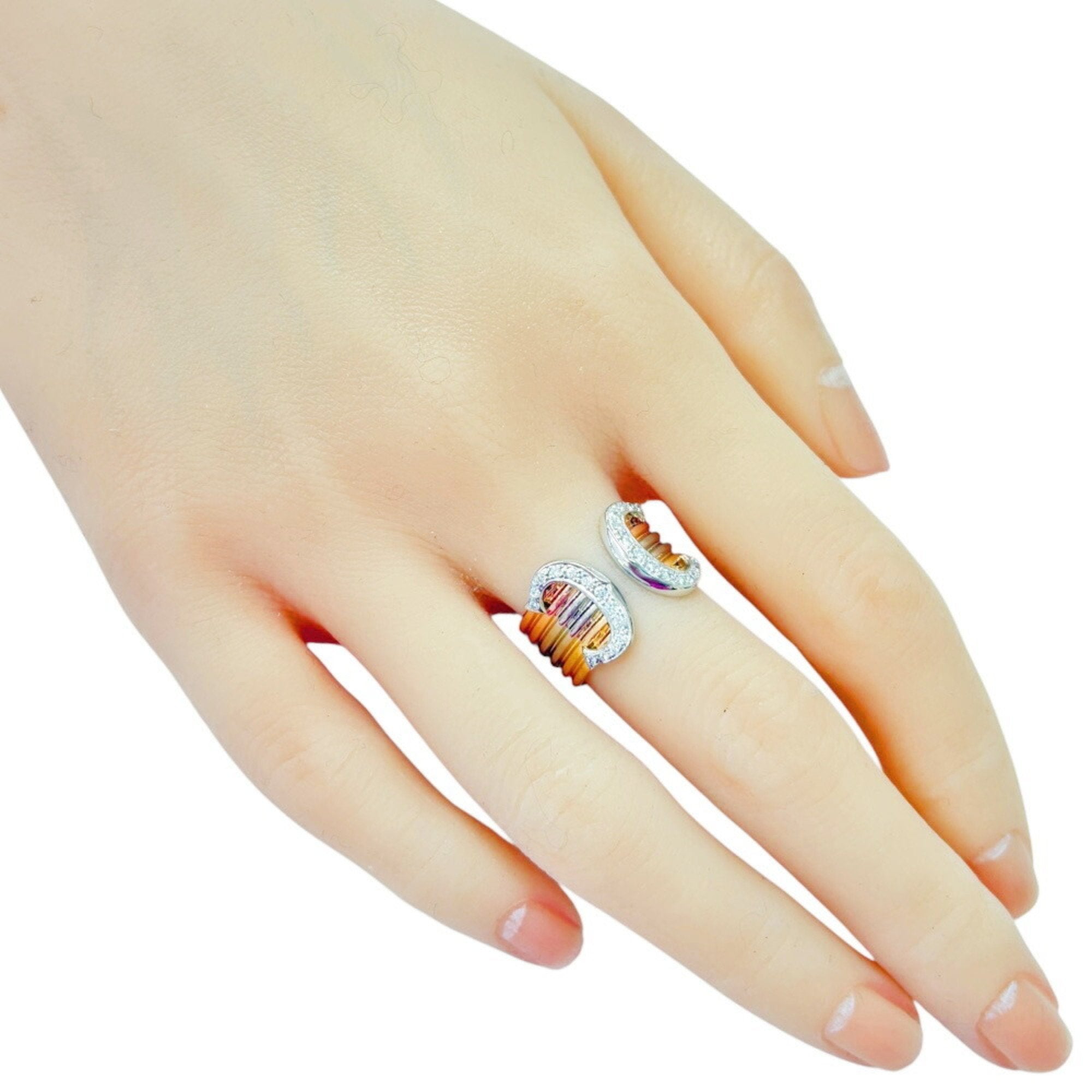 Ring 18K Yellow Gold and White Gold and Rose Gold with Diamond