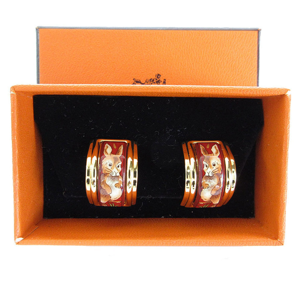 Clip-On Earrings Enamel and Metal