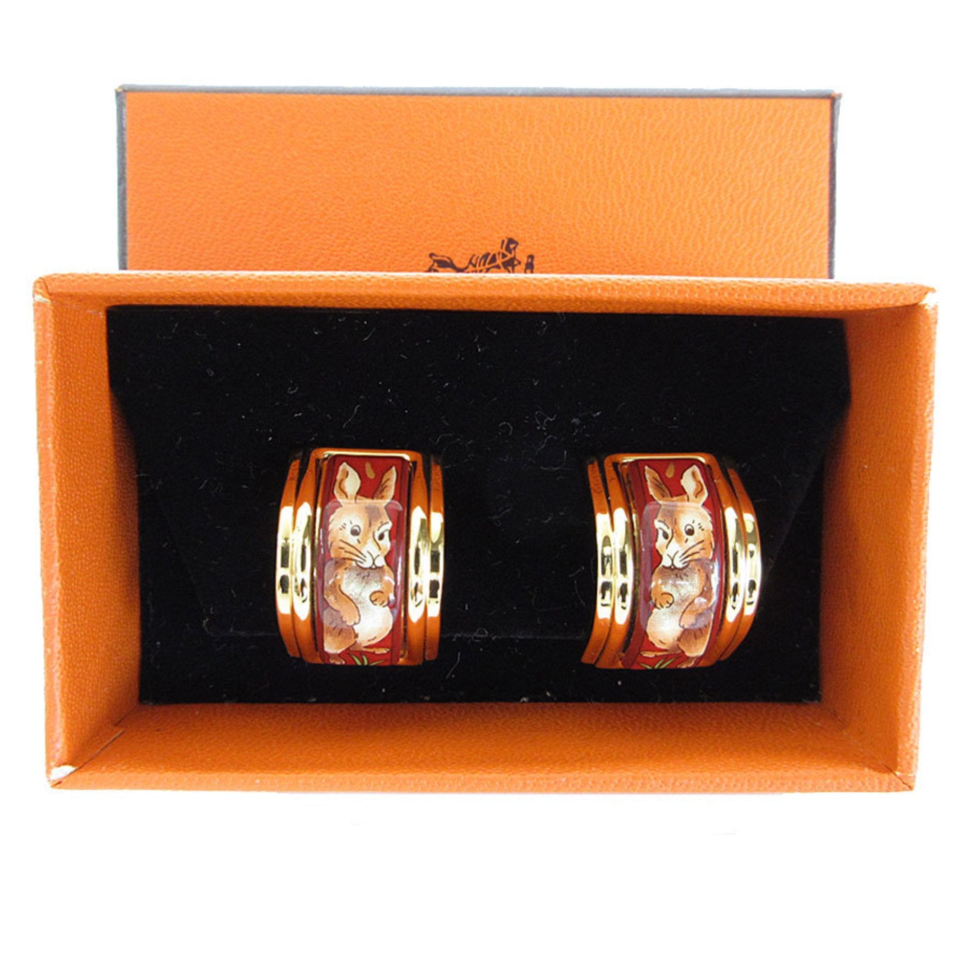 Clip-On Earrings Enamel and Metal