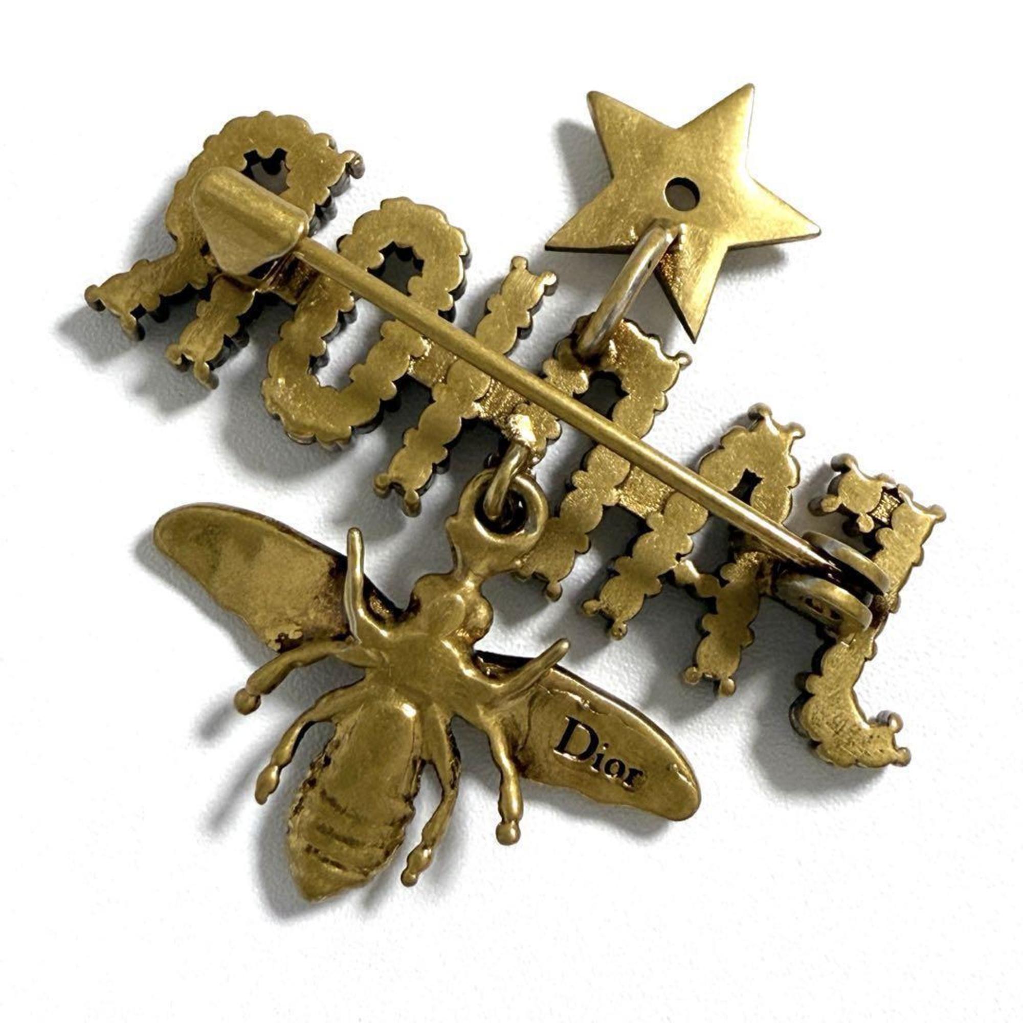 Pin Brooch Metal and Rhinestone