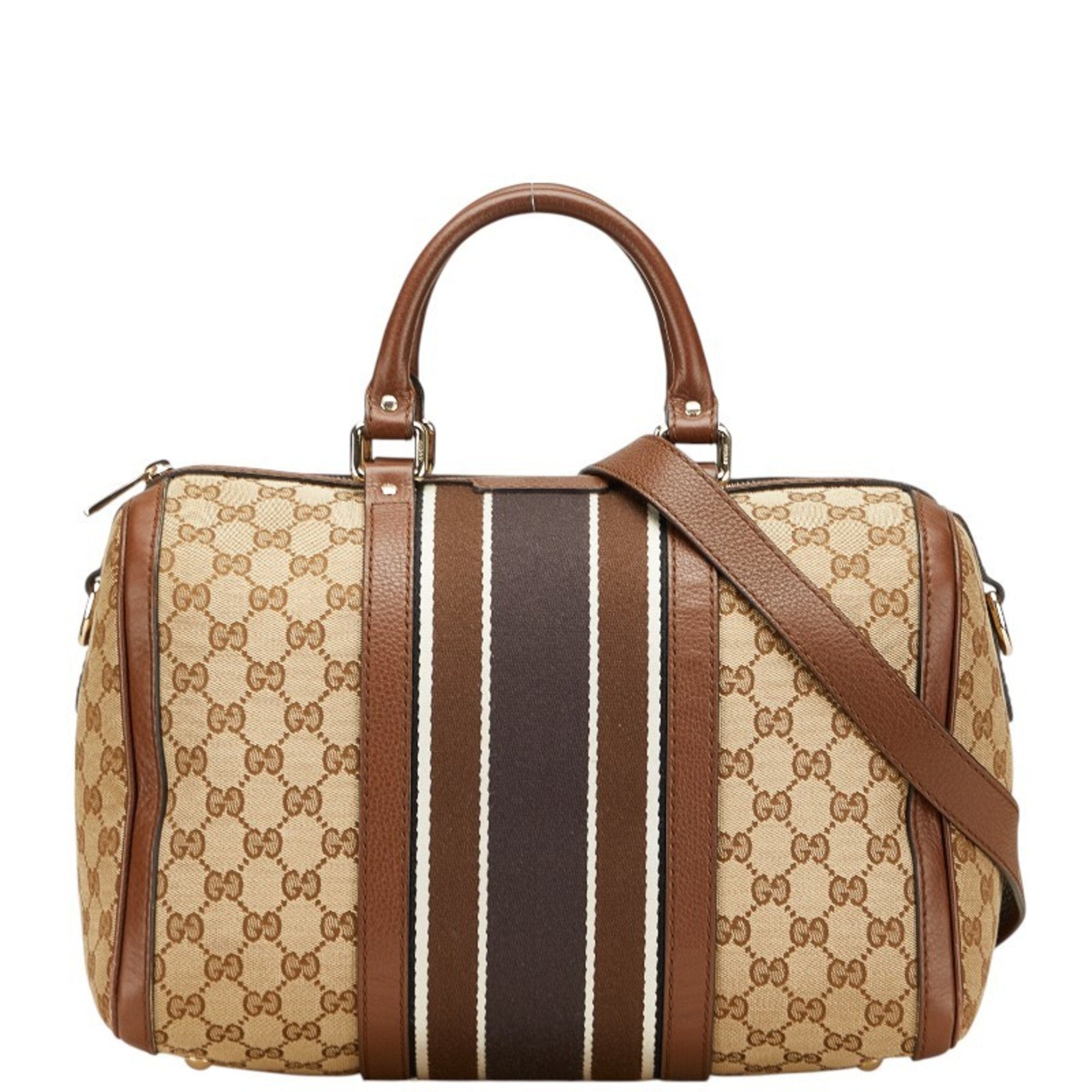 Vintage Web Boston Bag GG Canvas Medium