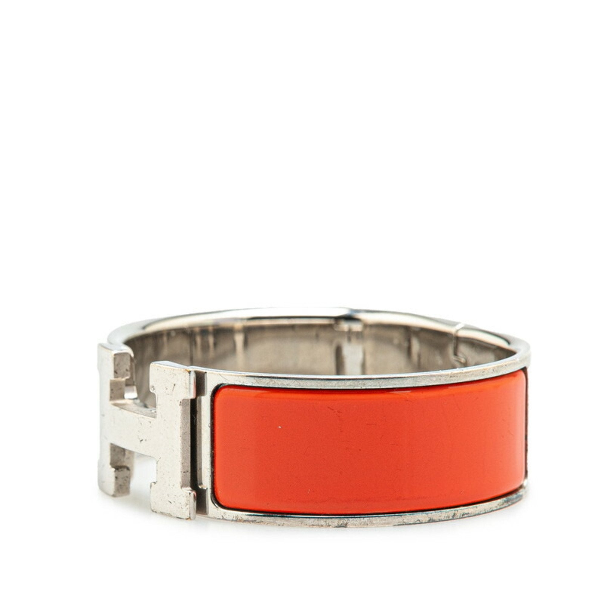 Click Clack Bangle Metal Orange Silver Bracelet