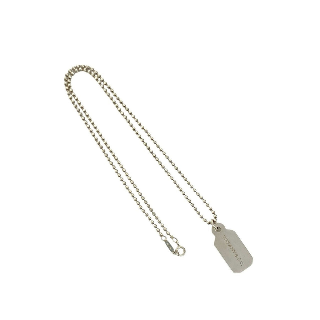 Dog Tag Pendant Necklace Sterling Silver