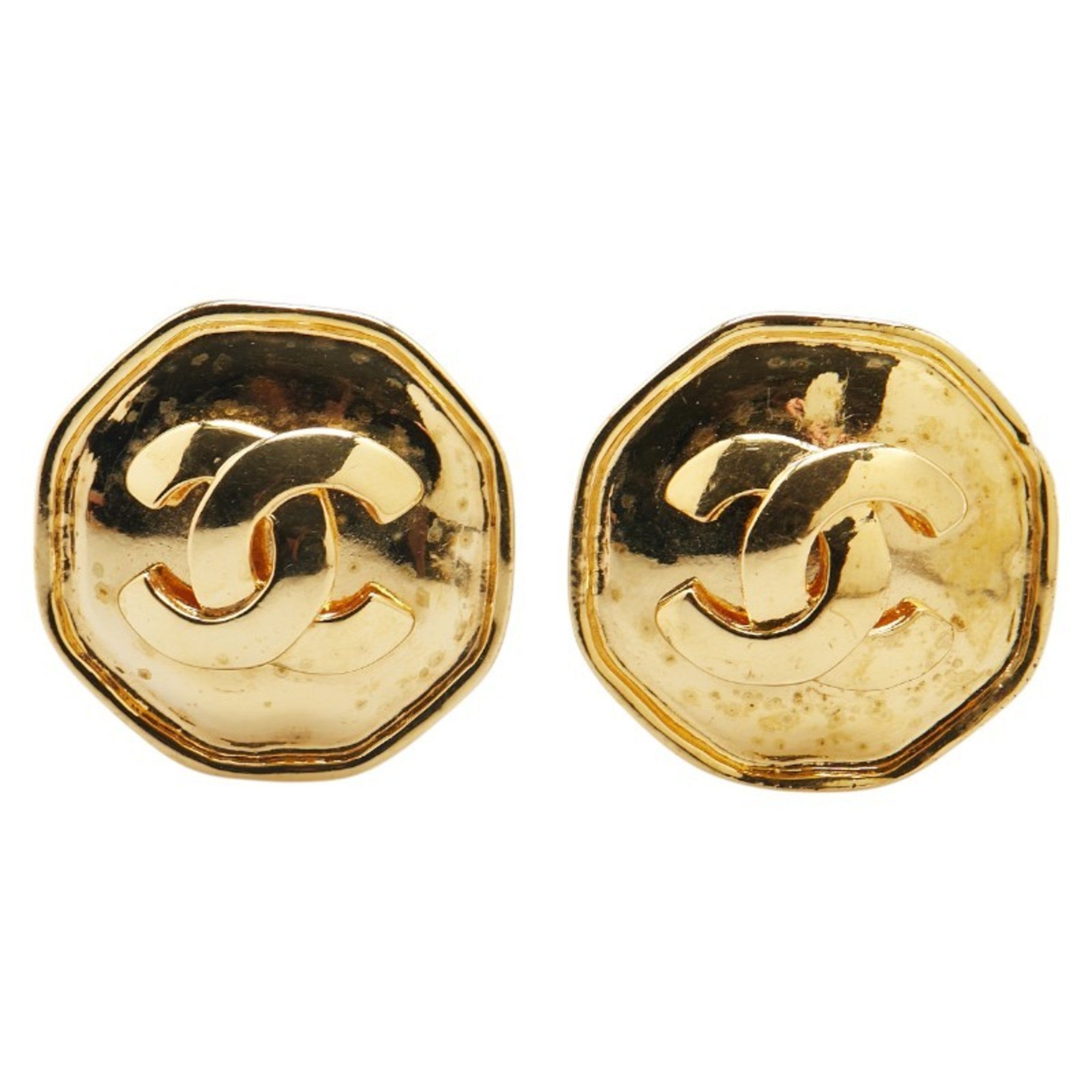 CC Logo Clip-On Earrings Metal Gold-Tone Metal