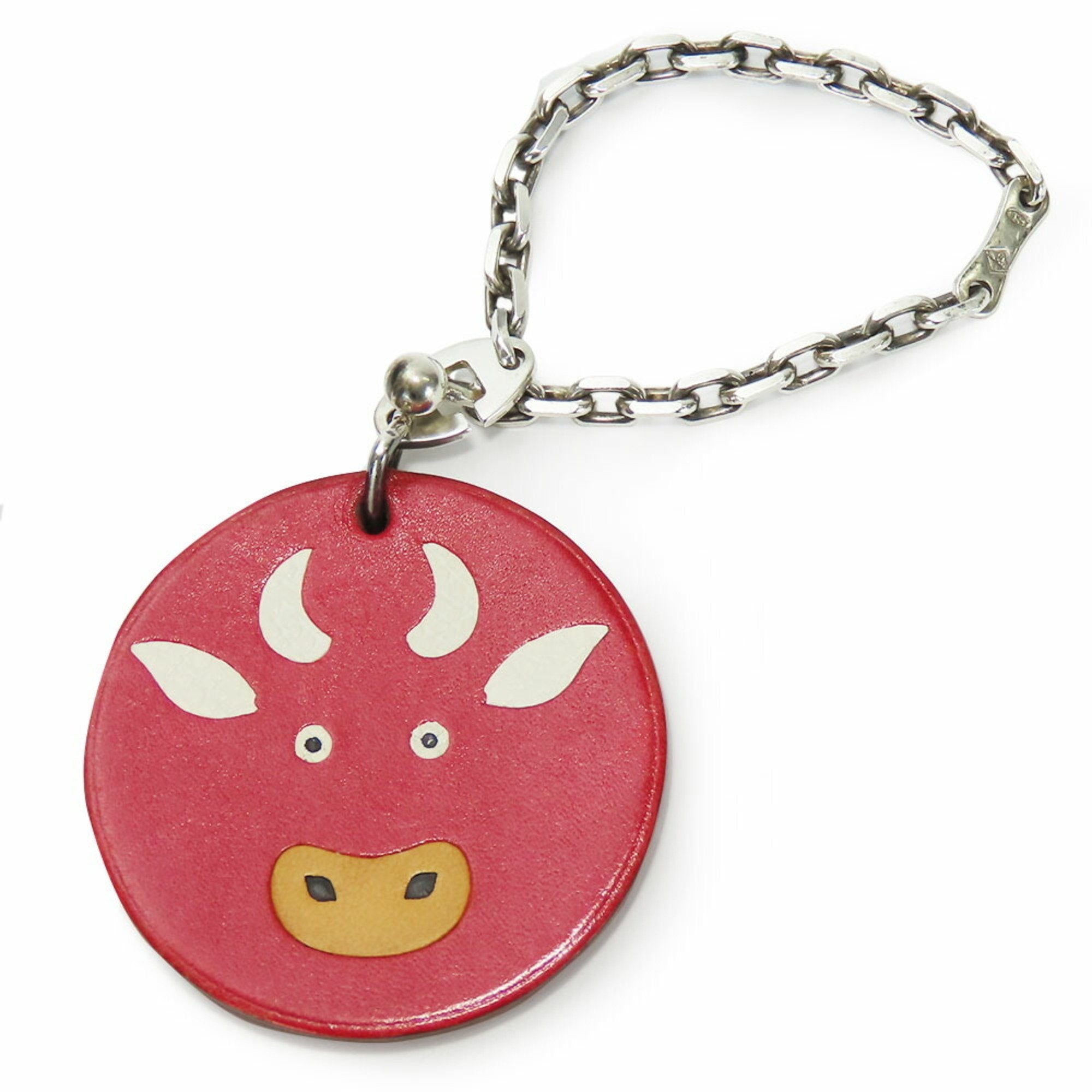Cow Charm Leather and Sterling Silver Handbag Charm