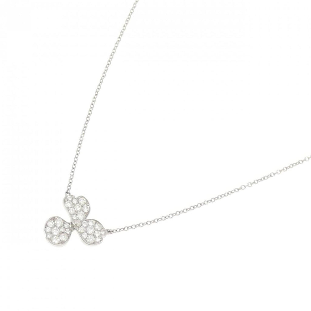 Paper Flower Pendant Necklace Platinum with Diamond